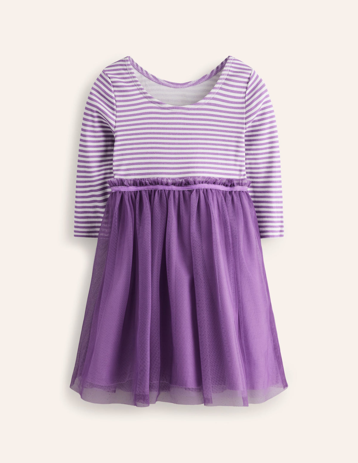 Tilly Rib Jersey Tulle Dress-Purple - Image 2