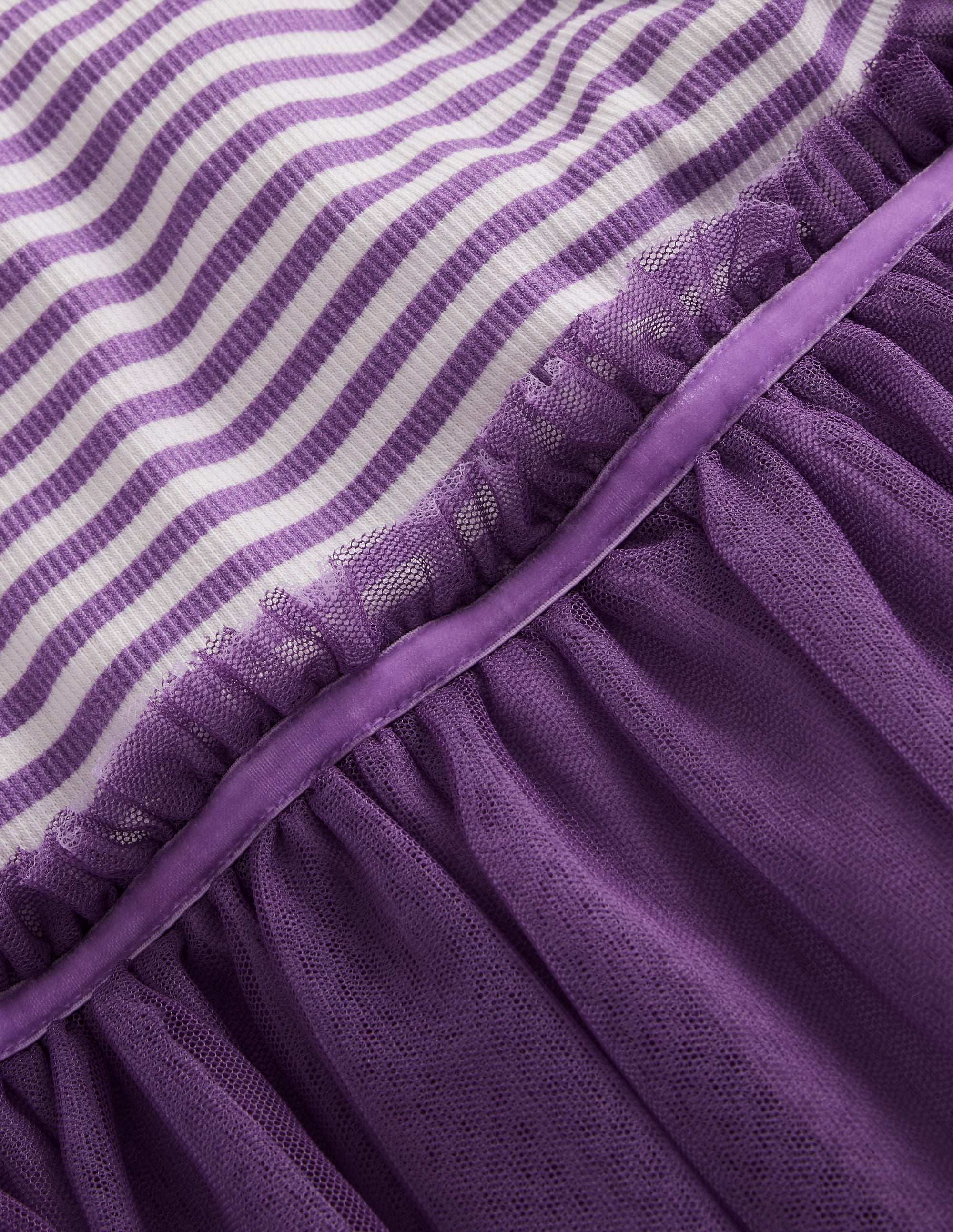 Tilly Rib Jersey Tulle Dress-Purple - Image 3