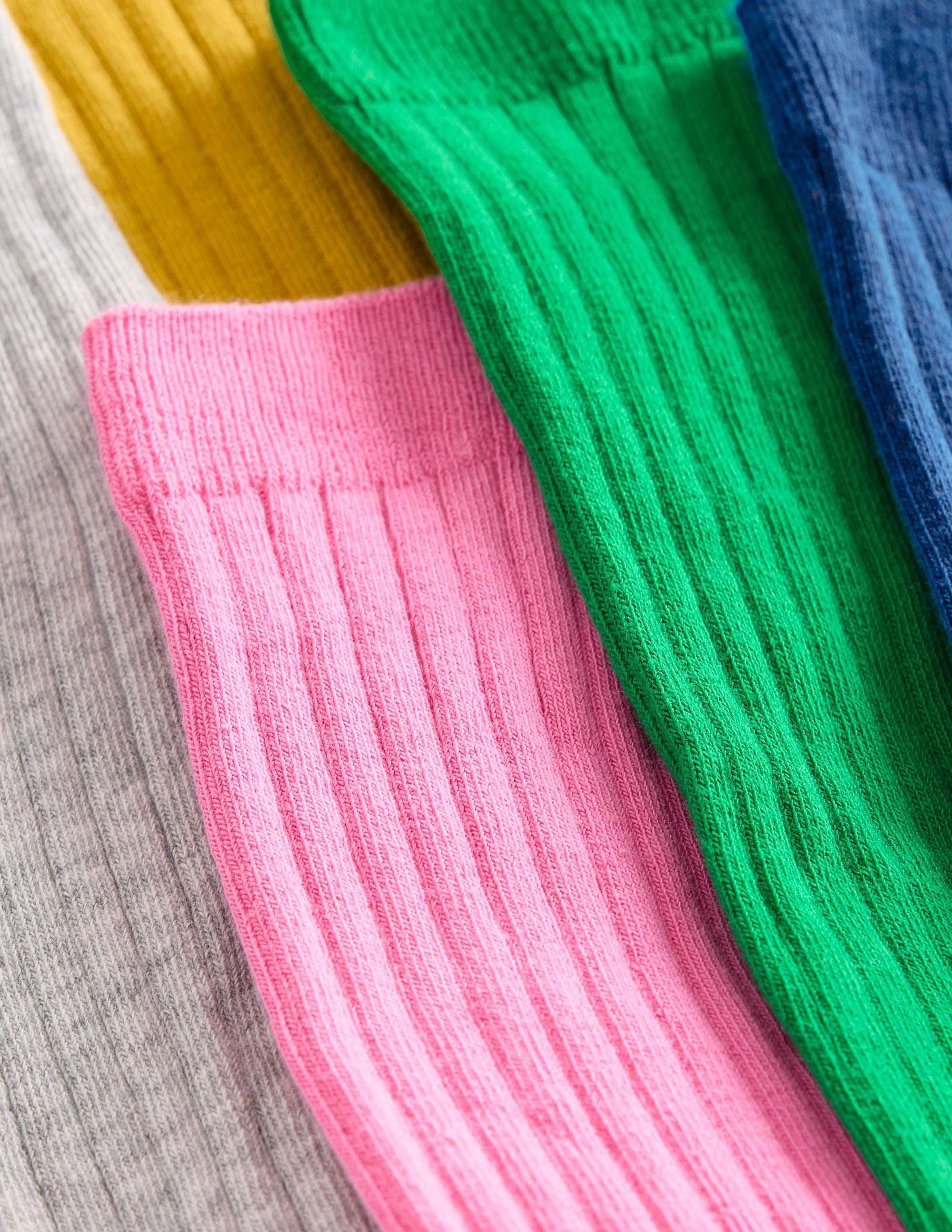 5-Pack Ribbed Knee High Socks-Rainbow - Image 2