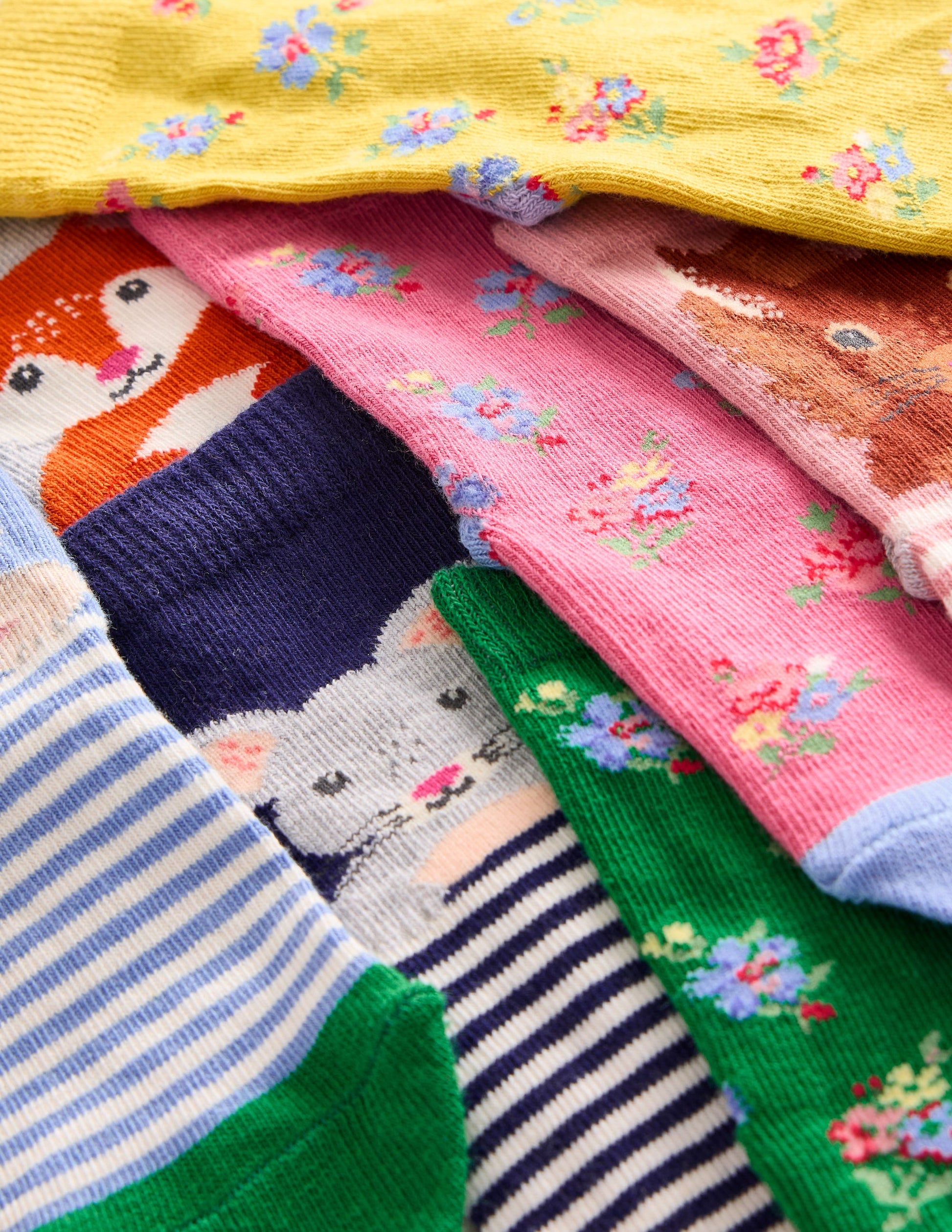 Socks 7 Pack-Multi Floral Animals-2