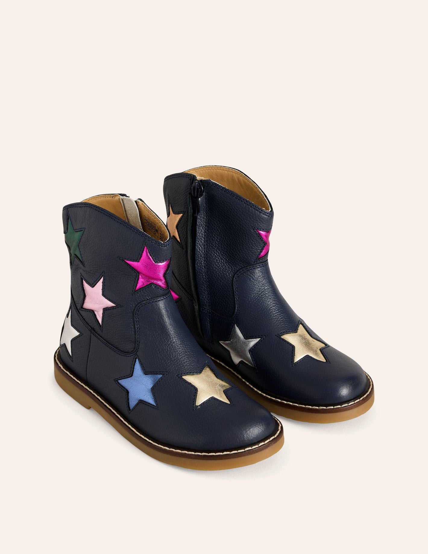 Ankle Boots-French Navy Stars