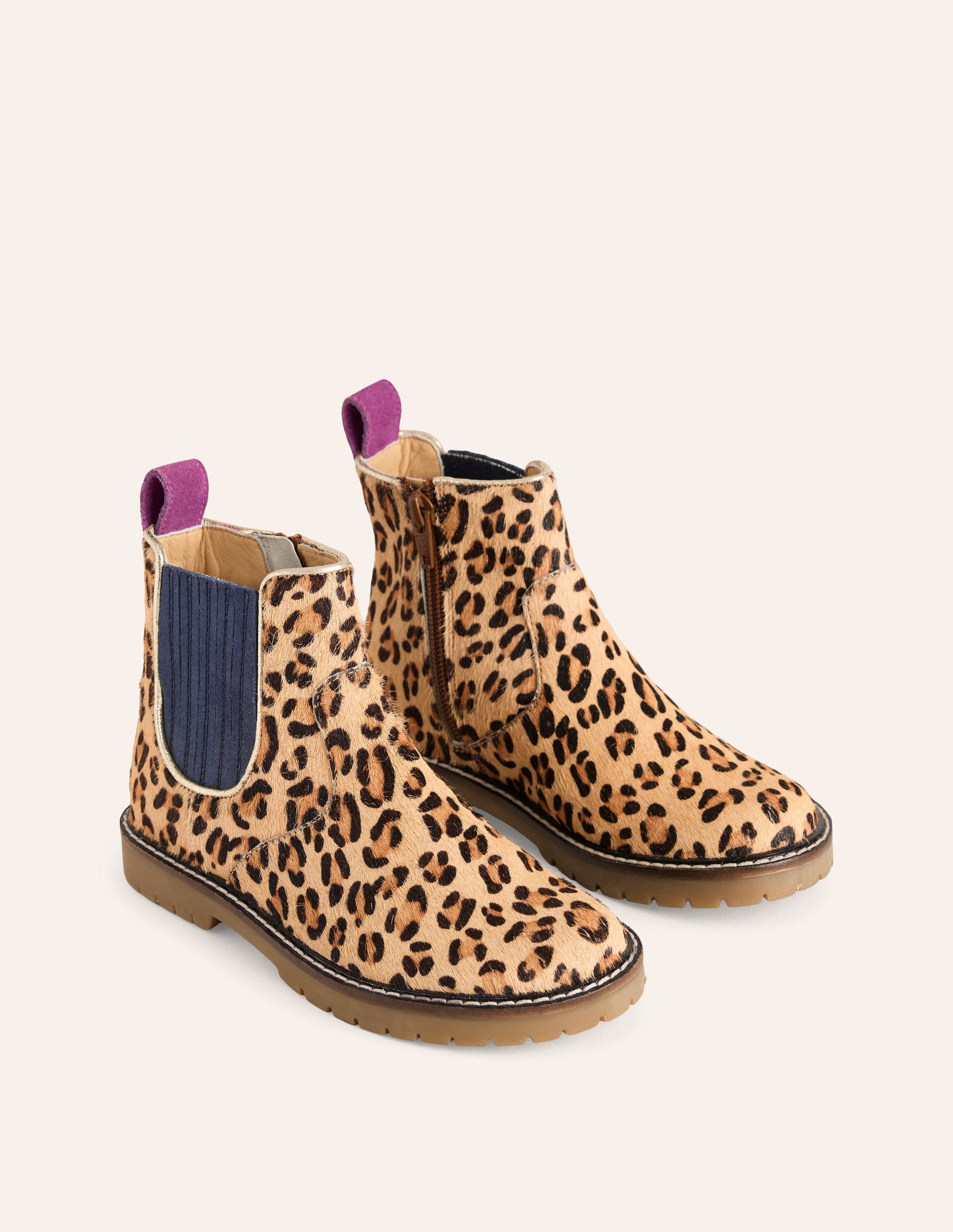 Leopard Print Kohls So Flats Leather Chelsea Boots-Hair On Hide