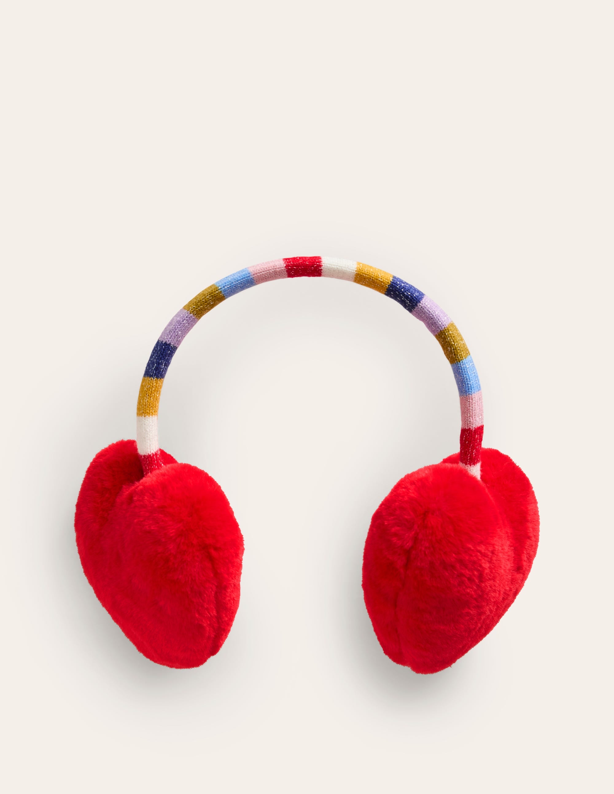 Novelty Ear Muffs-Rainbow Heart - Image 1