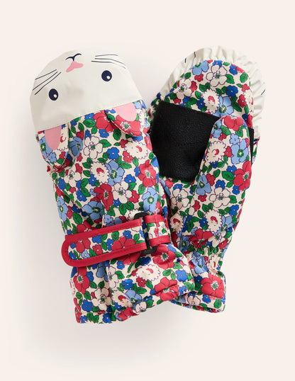 All Weather Mittens-Glacier Blue Floral