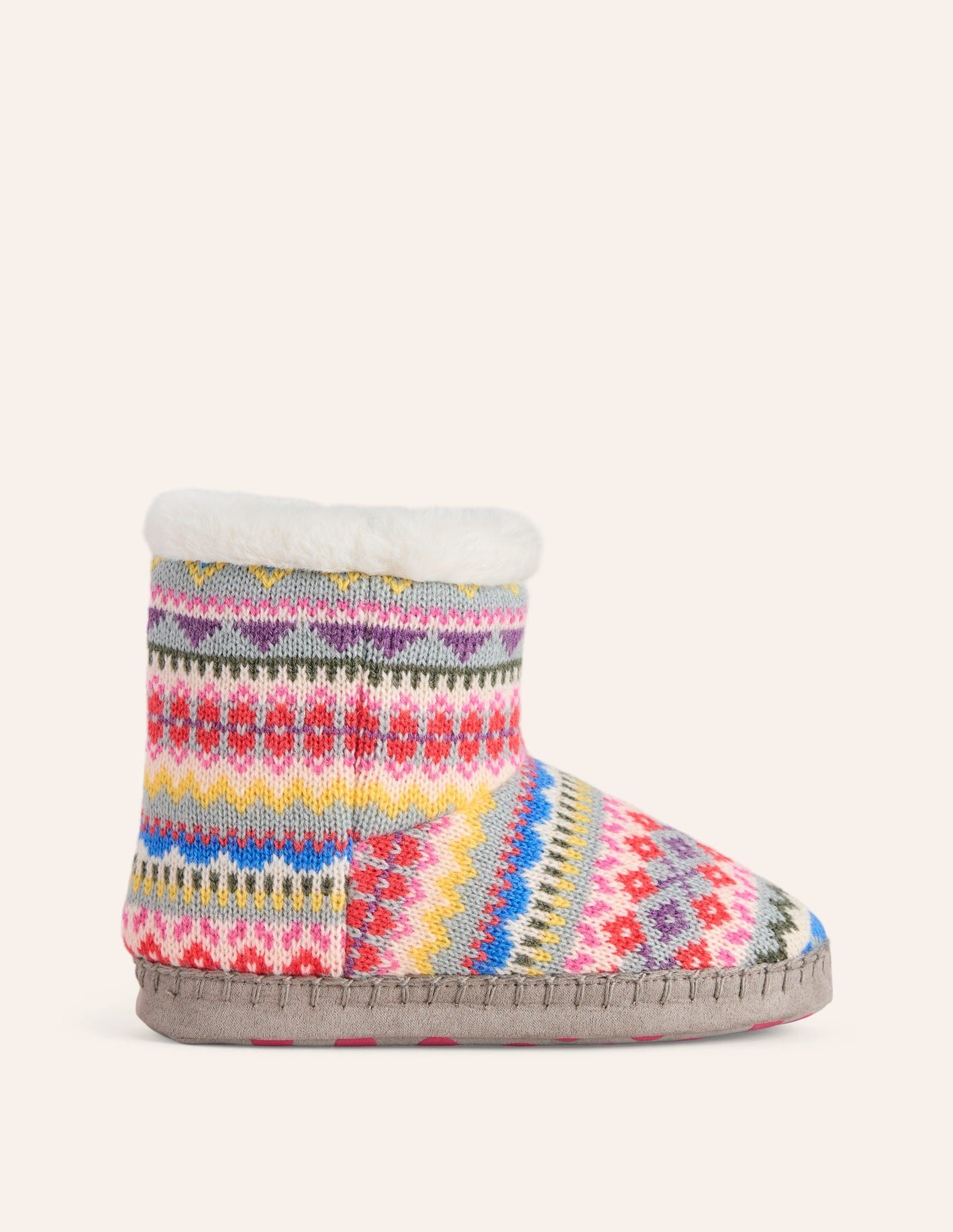 Fair Isle Slipper Boots-Corsica Blue Fair Isle