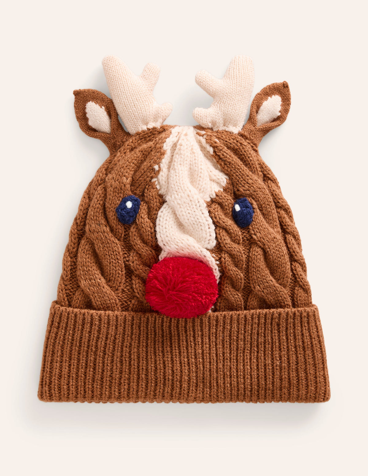 Festive Beanie-Toffee Brown Reindeer - Image 1