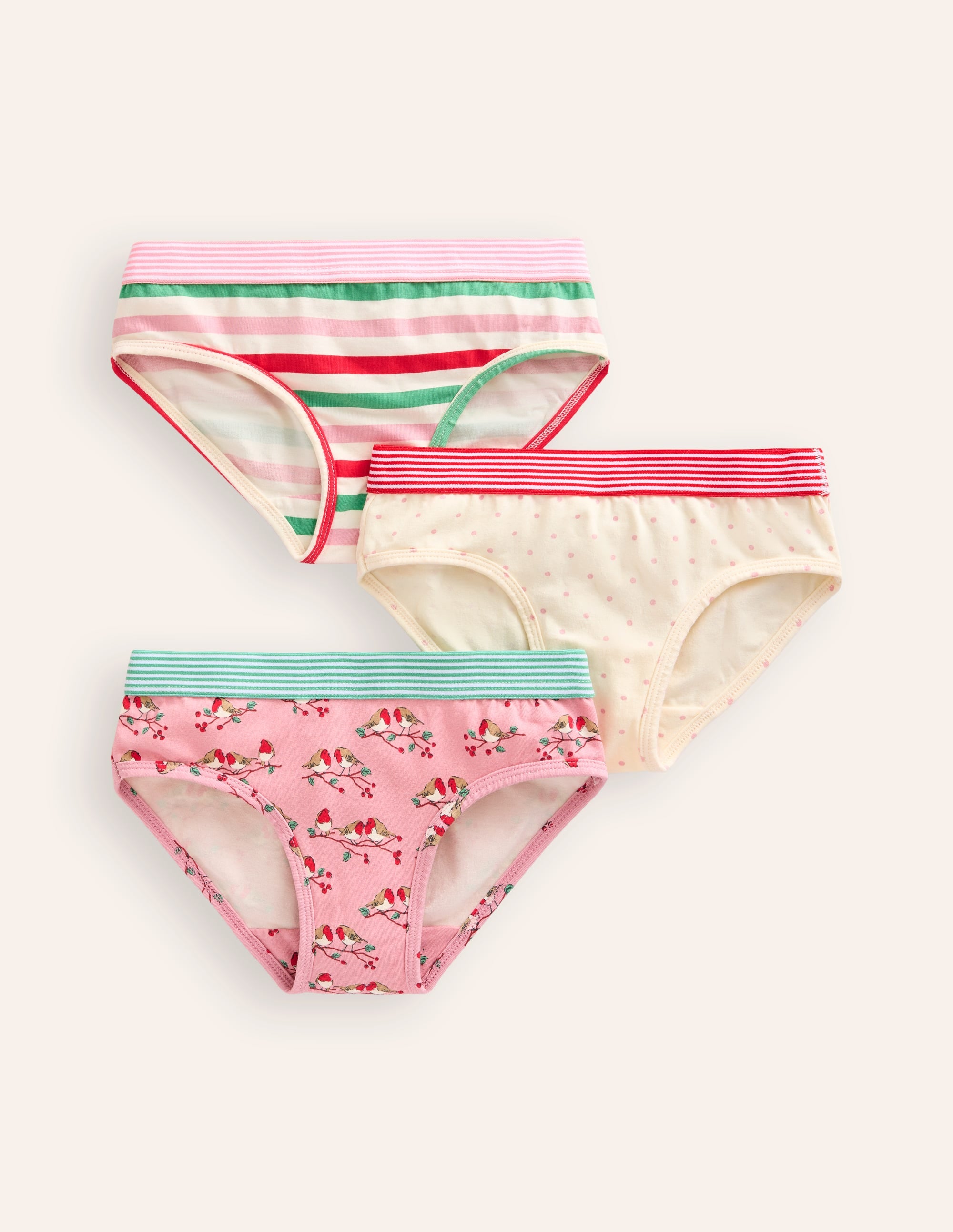 3-Pack Underwear-Pink Robins - Image 1