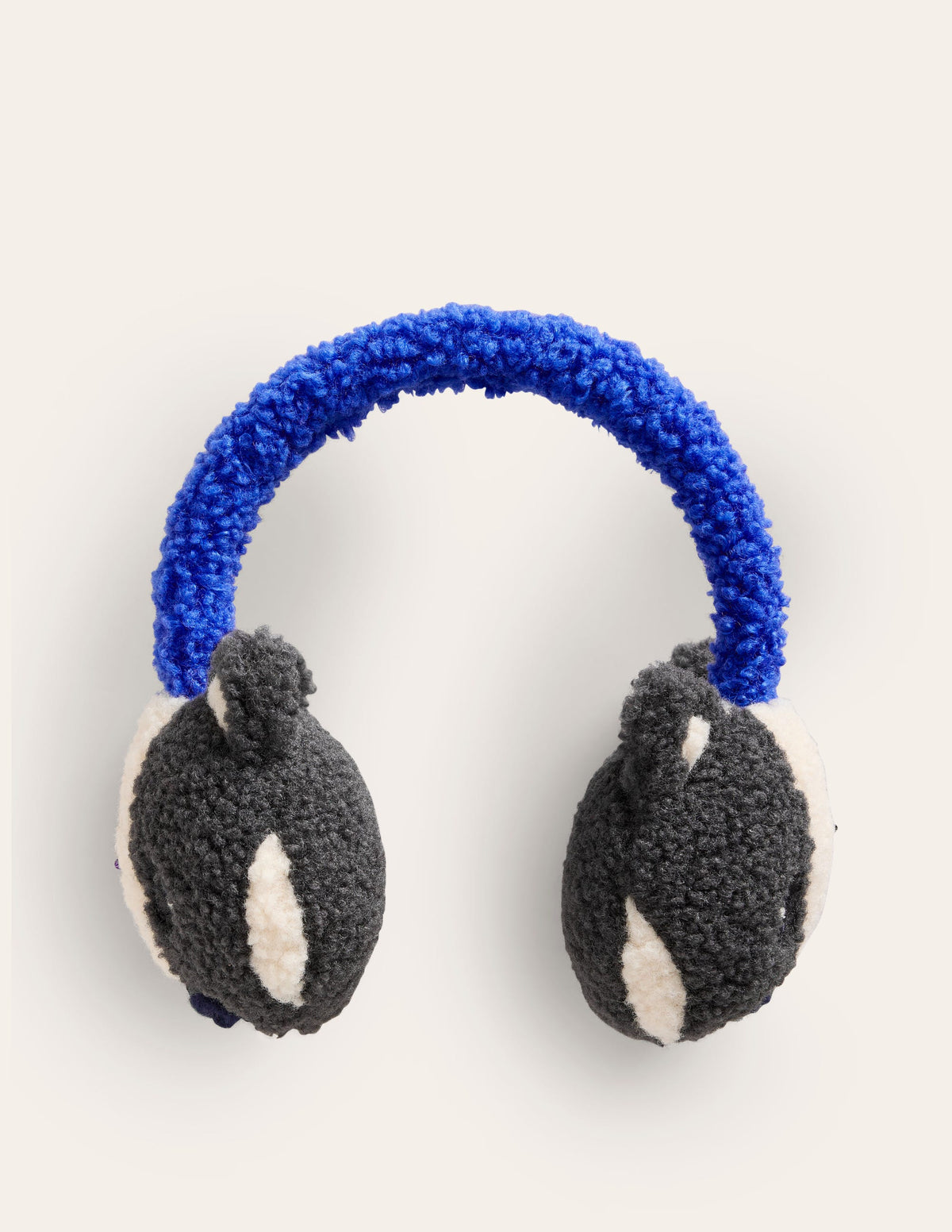 Novelty Borg Ear Muffs-Kingfisher Blue Badger - Image 1