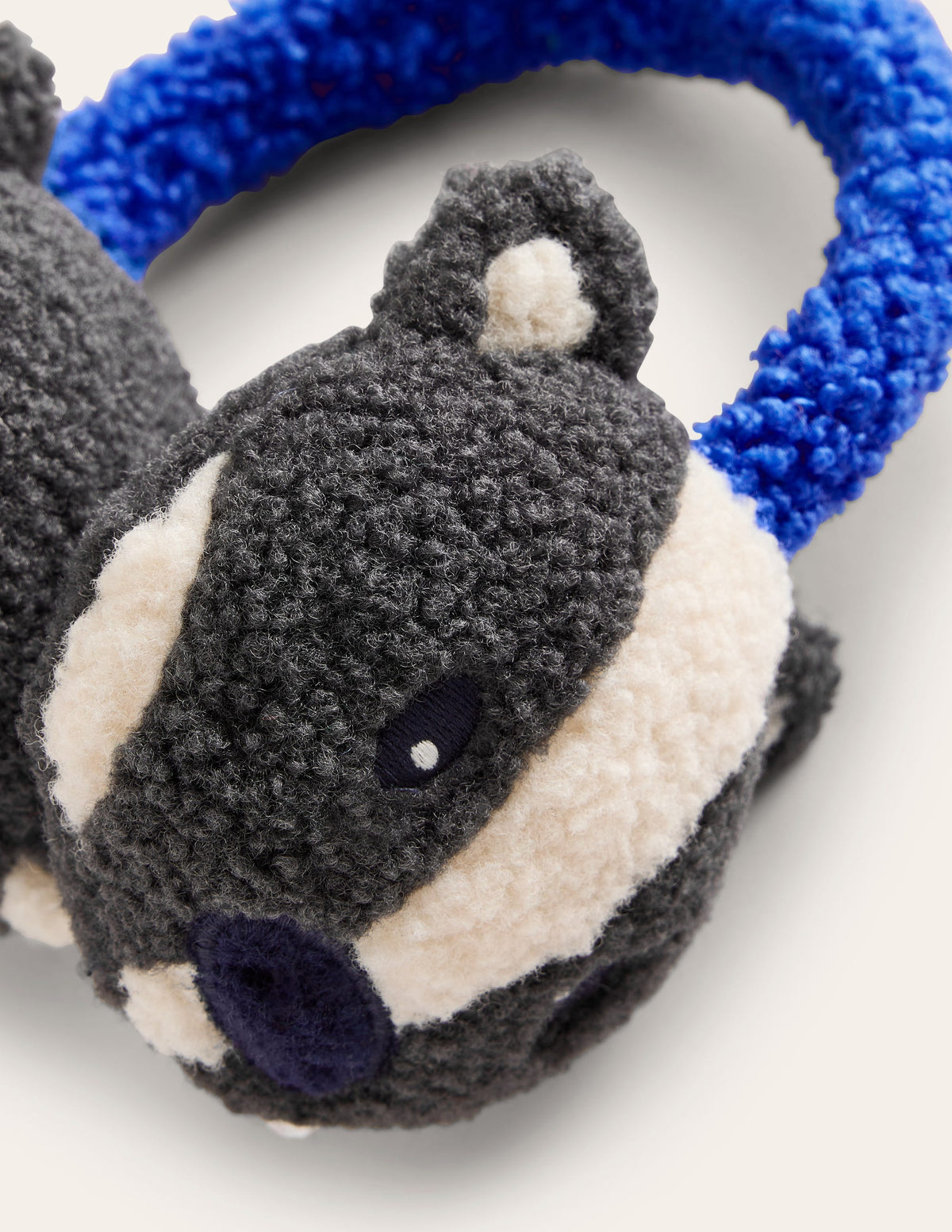 Novelty Borg Ear Muffs-Kingfisher Blue Badger - Image 2