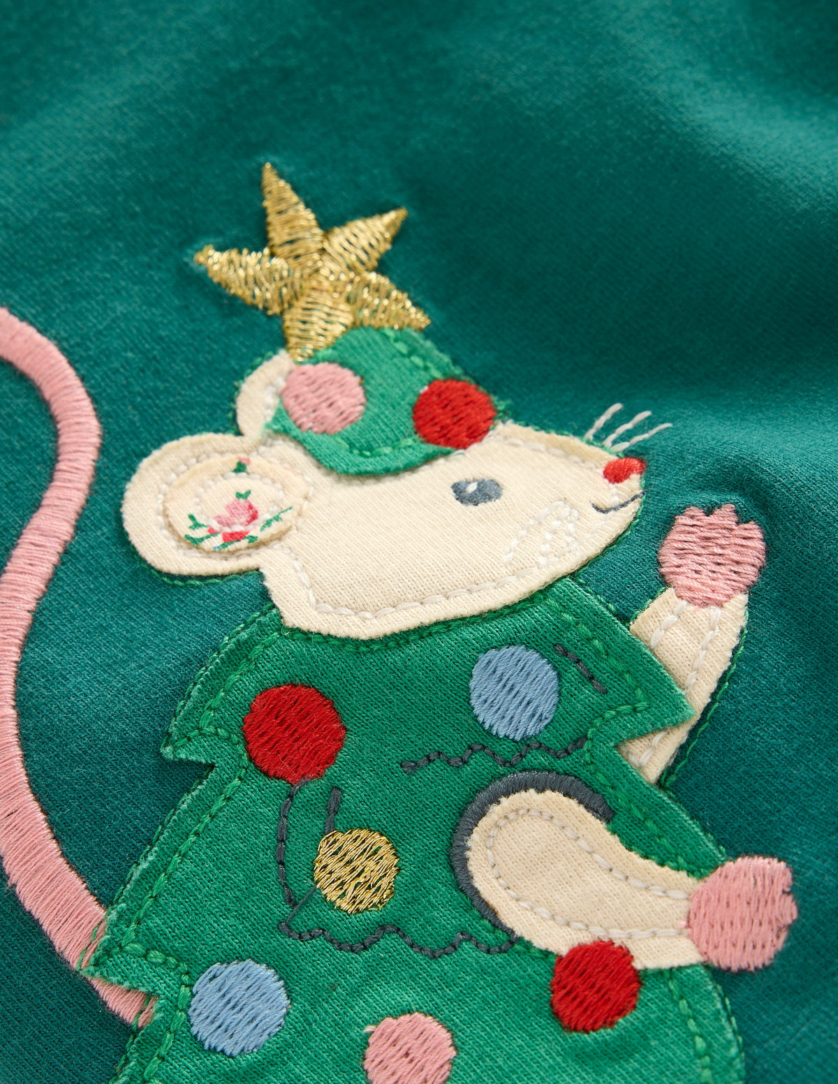 Appliqué Leggings-Jewel Green Peeping Friends - Image 3