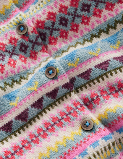 Edie Fair Isle Cardigan-Brook Blue Fair Isle