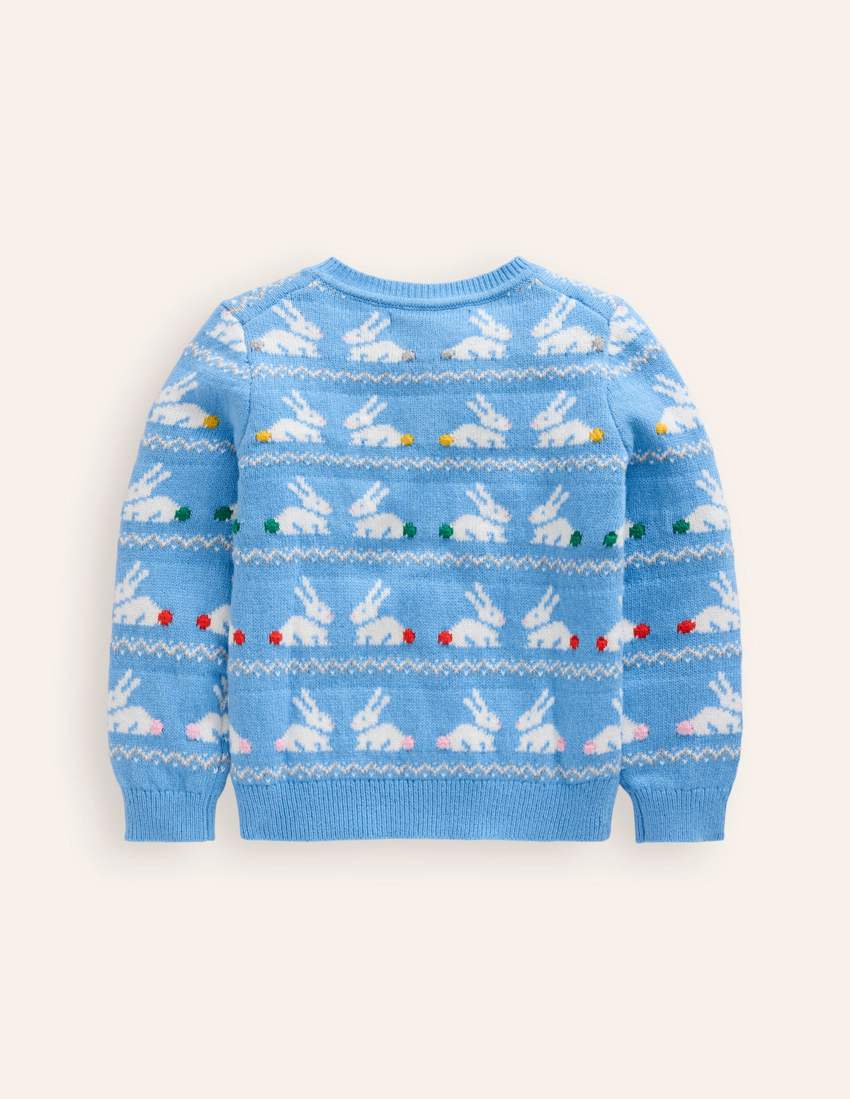 Edie Fair Isle Cardigan-Forget Me Not Bunnies - Image 2