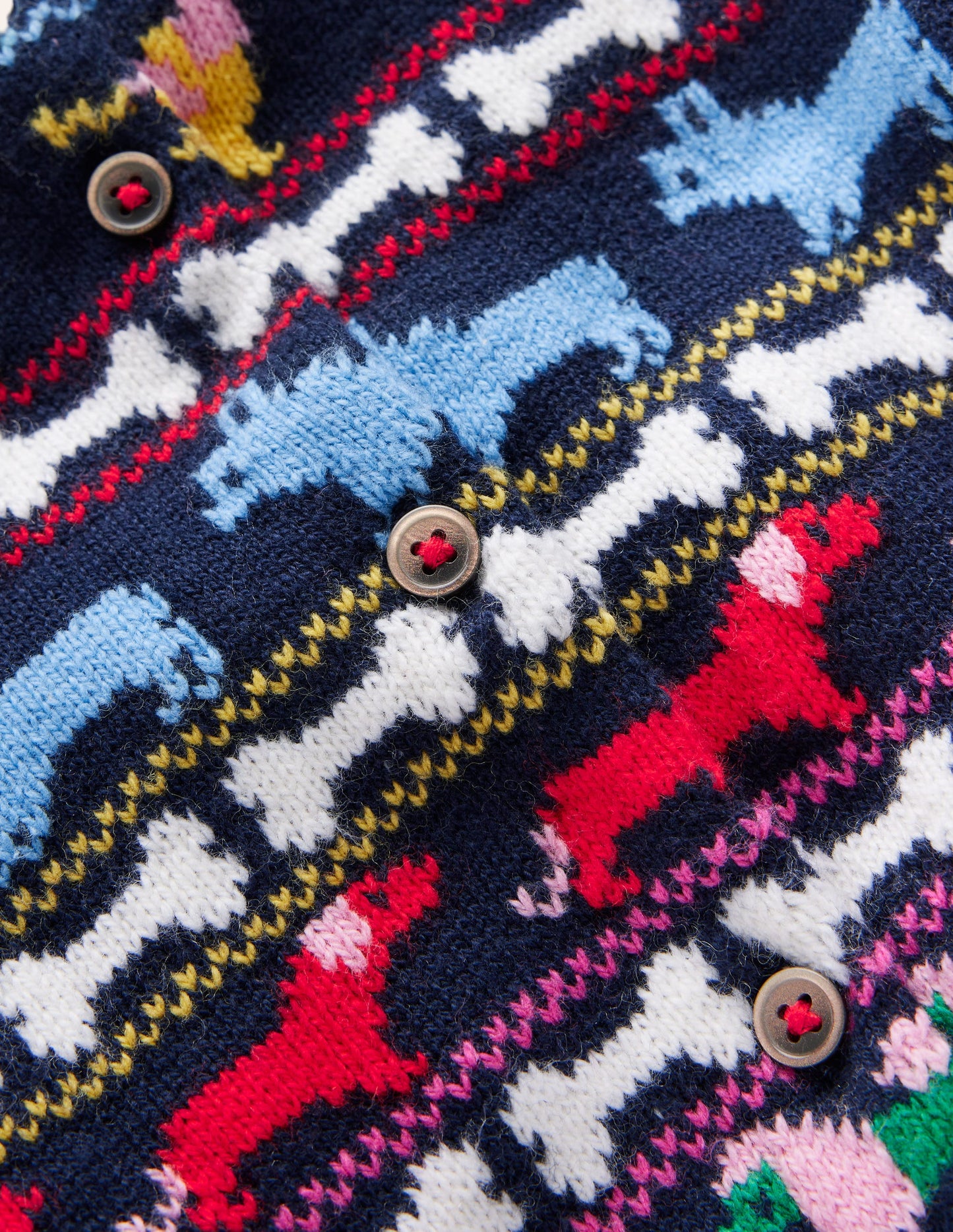 Edie Fair Isle Cardigan-Navy Multi Dogs