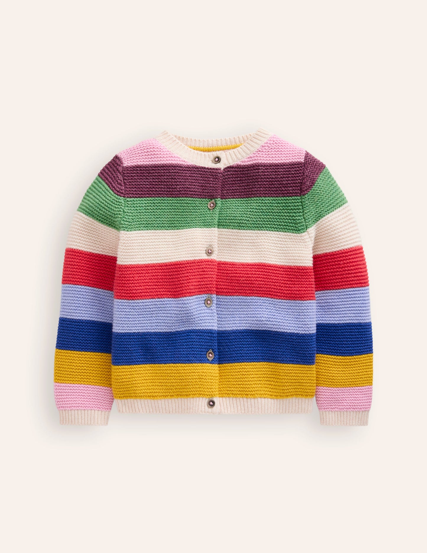 Textured Cardigan-Rainbow Multi Stripe