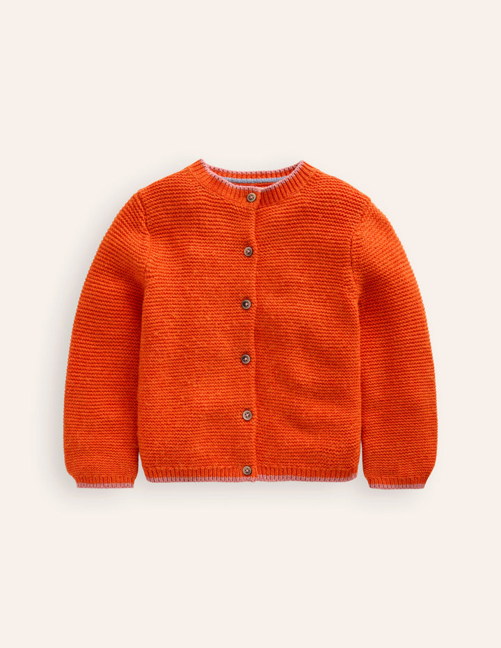 Textured Cardigan-Dark Orange