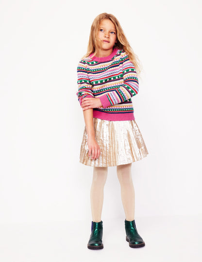 Eleanor Fair Isle Jumper-Multi Texture