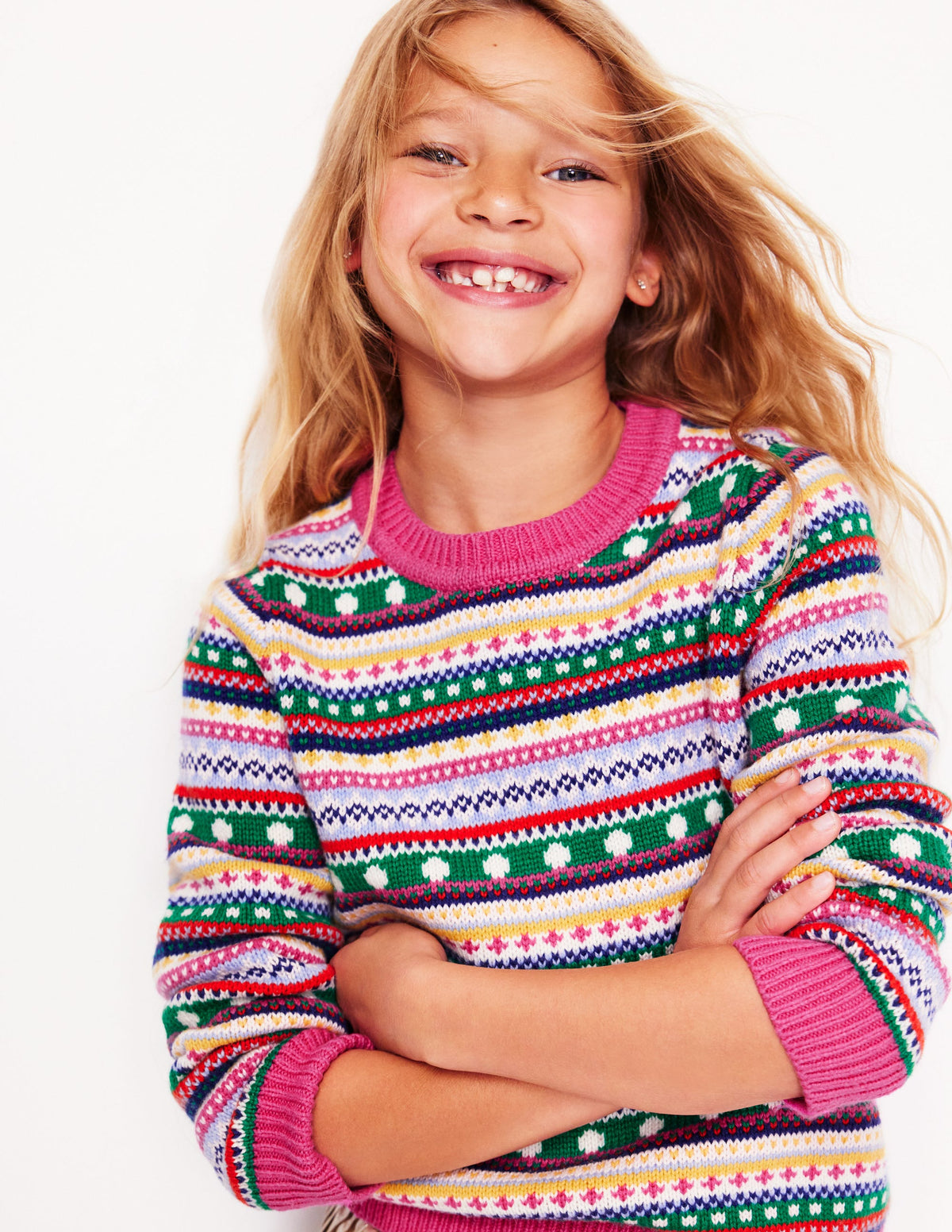 Eleanor Fair Isle Jumper-Multi Texture - Image 2