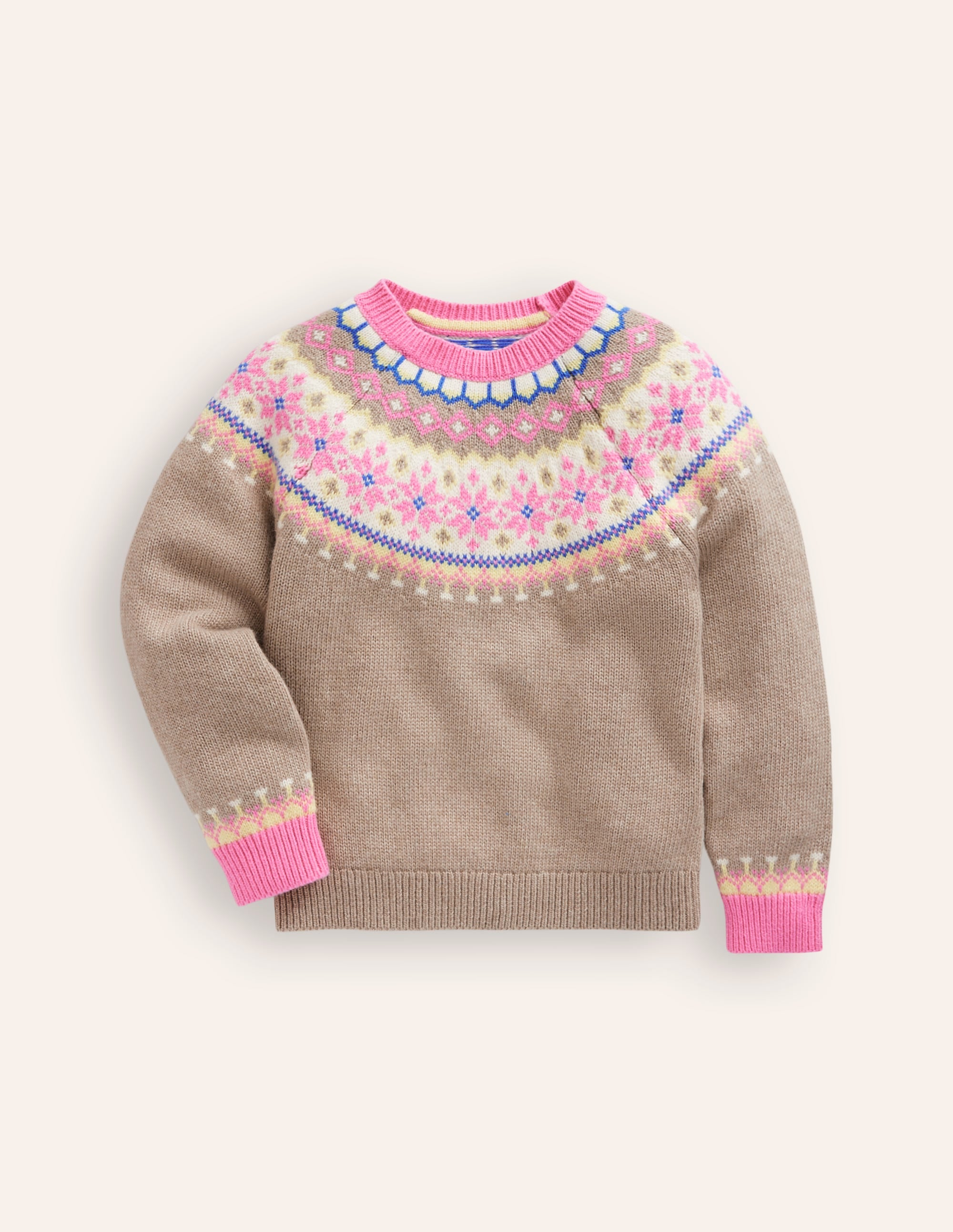 Eleanor Fair Isle Jumper-Camel - Image 1