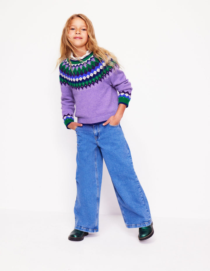 Eleanor Fair Isle Jumper-Aster Purple