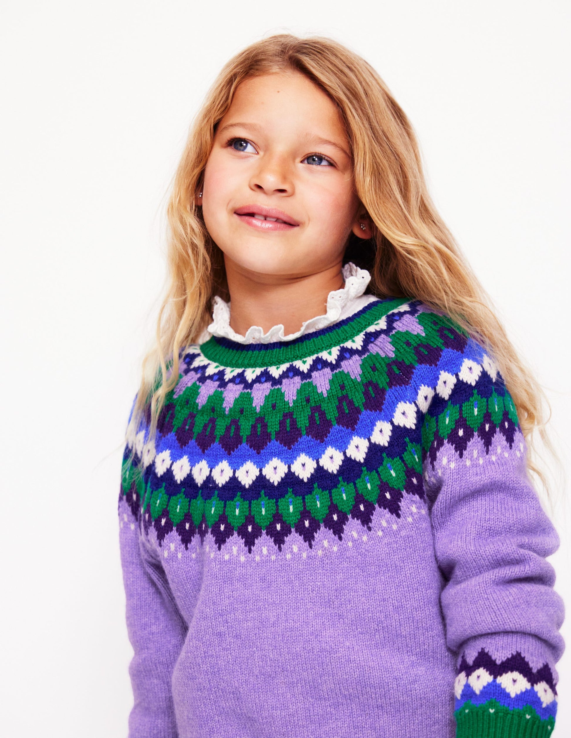 Eleanor Fair Isle Jumper-Aster Purple-2
