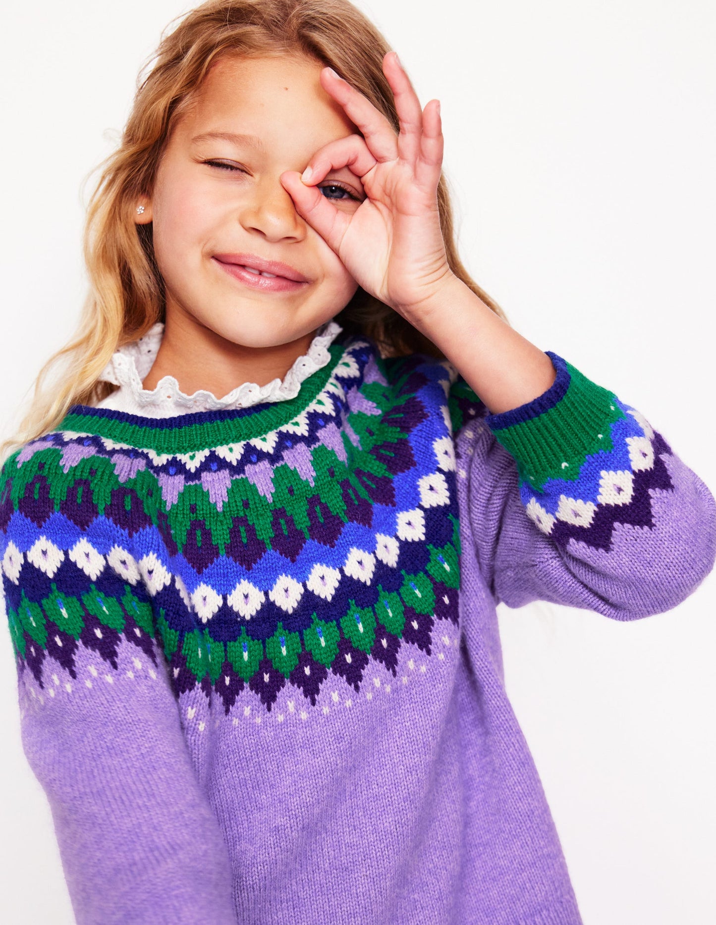 Eleanor Fair Isle Jumper-Aster Purple