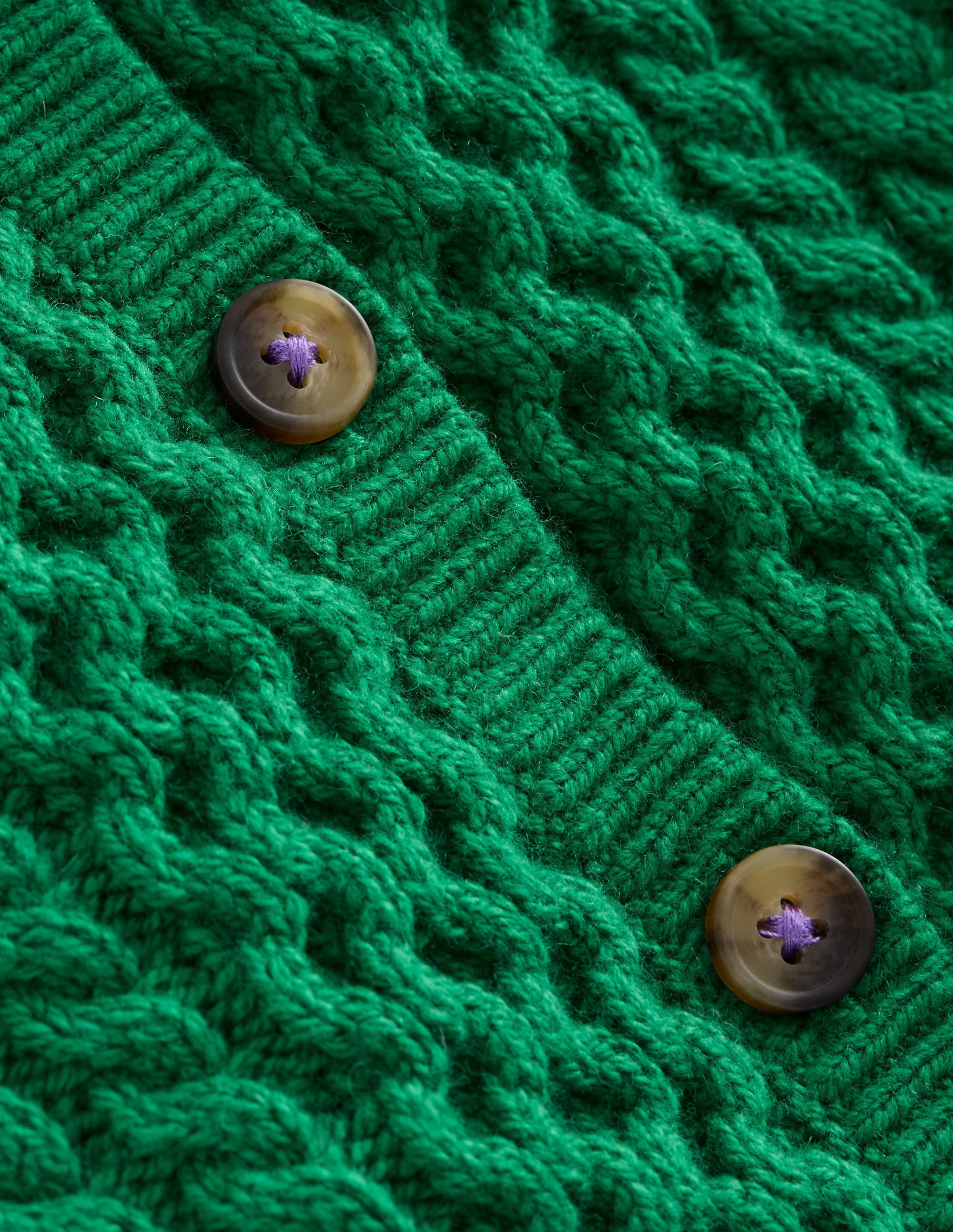 Heritage Cable Cardigan-Deep Green - Image 3