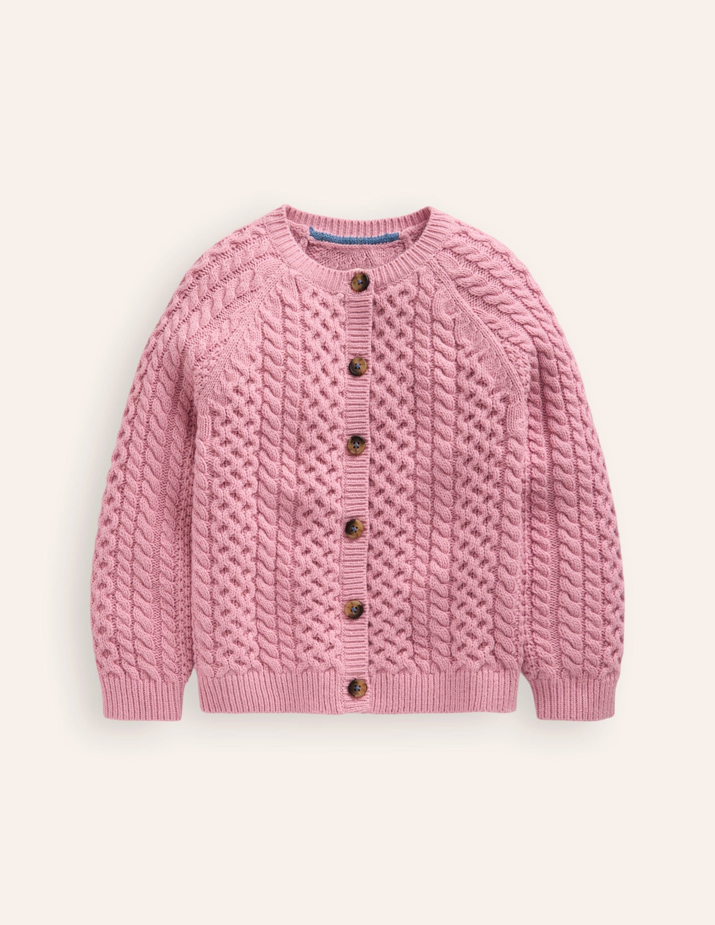 Heritage Cable Cardigan-Vintage Pink