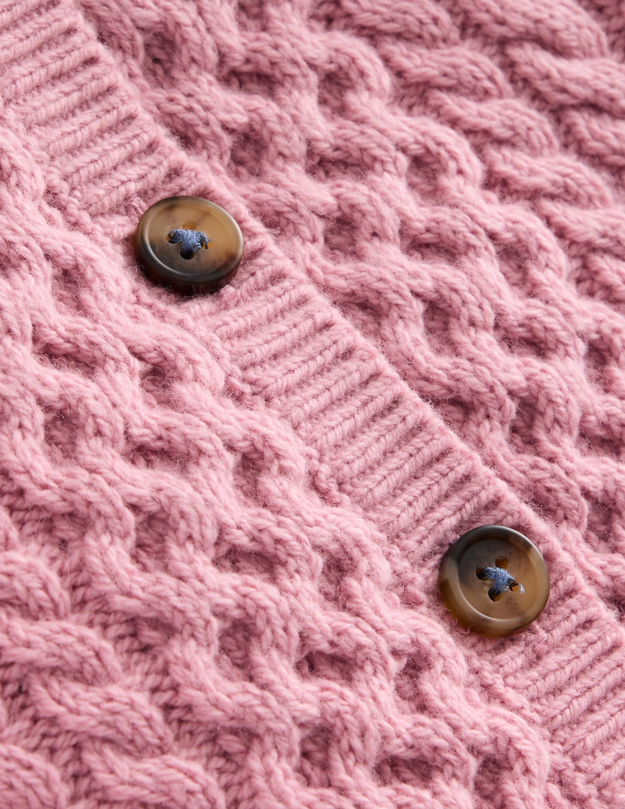 Heritage Cable Cardigan-Vintage Pink - Image 3