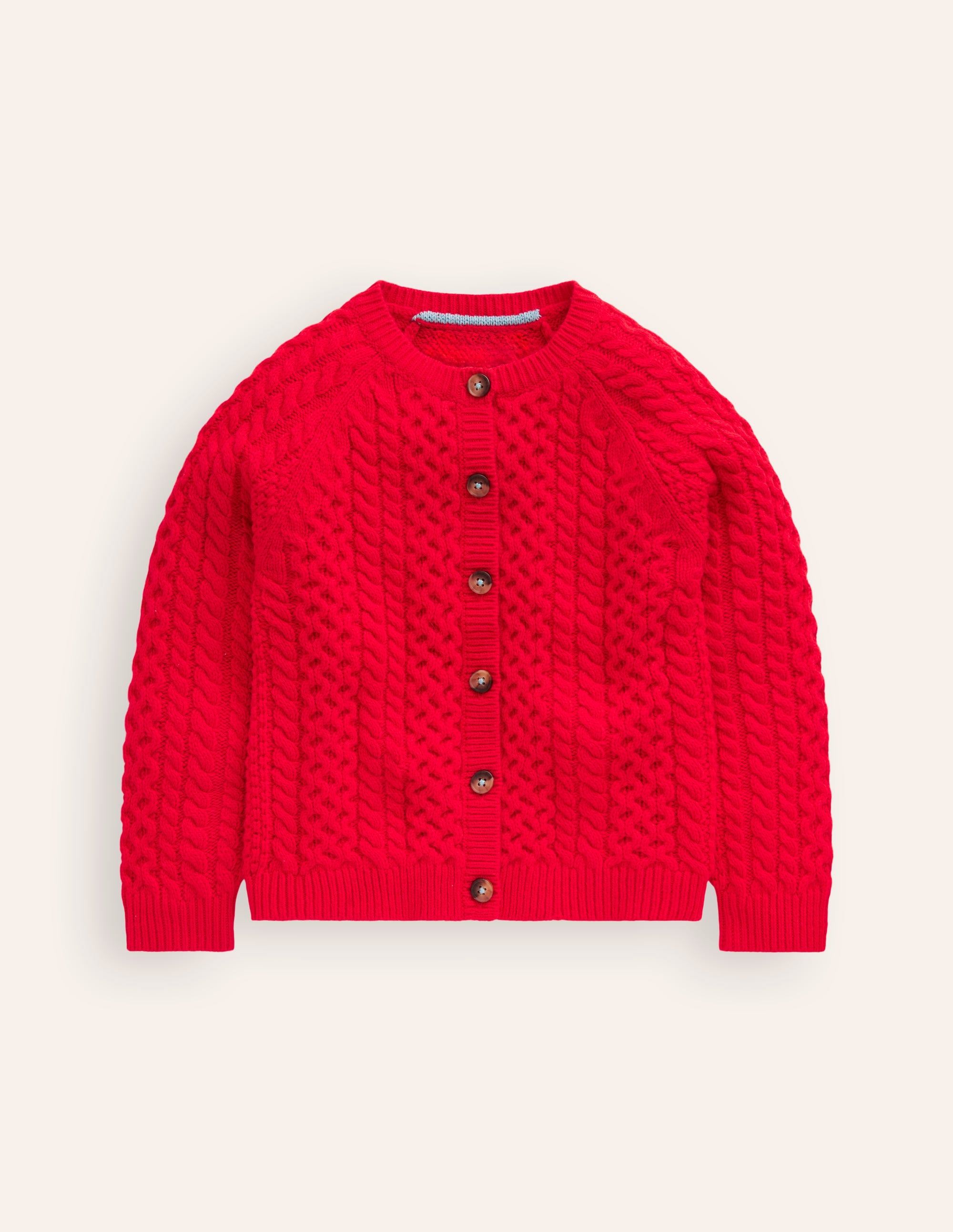 Heritage Cable Cardigan-Poppy Red - Image 1