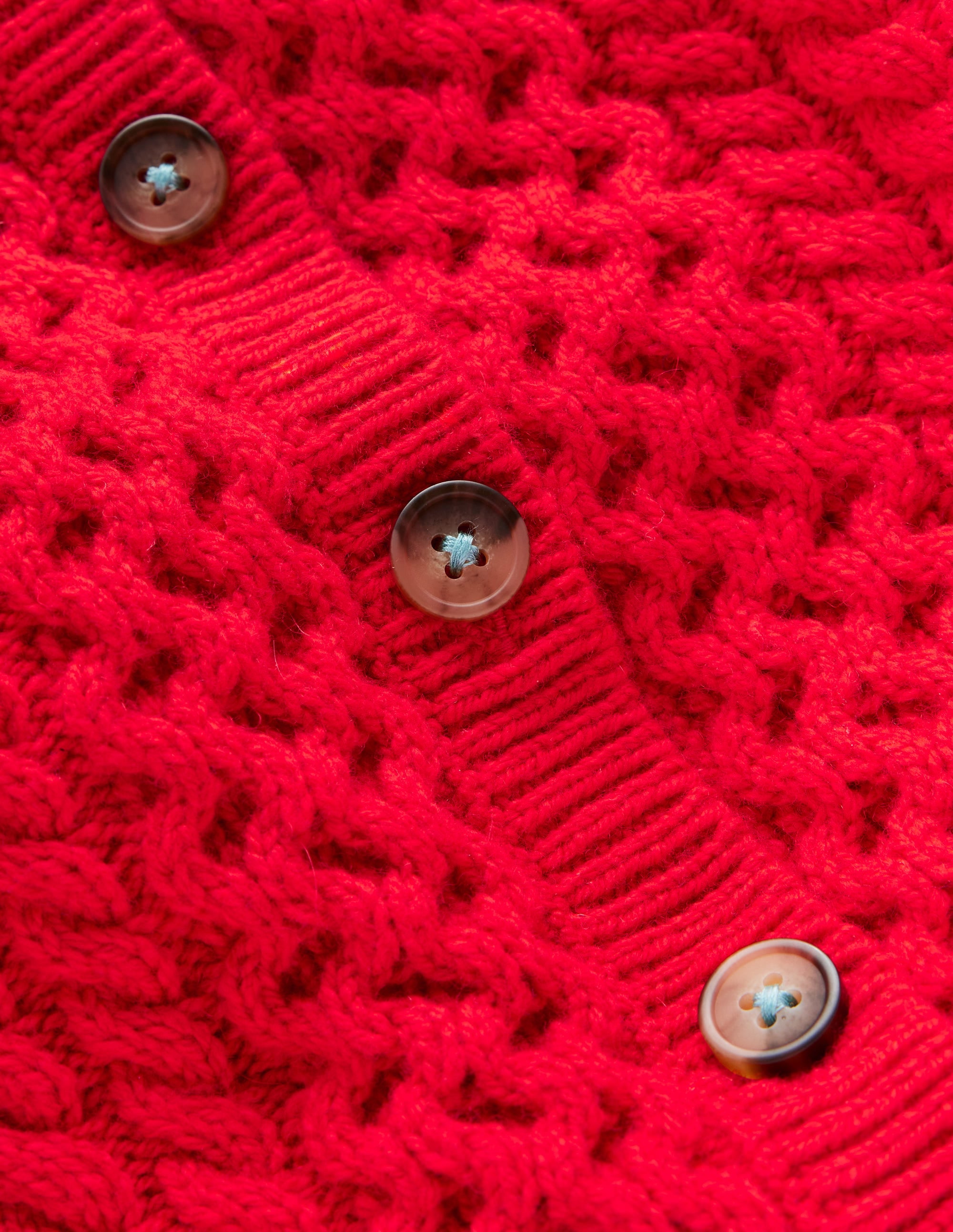 Heritage Cable Cardigan-Poppy Red - Image 3