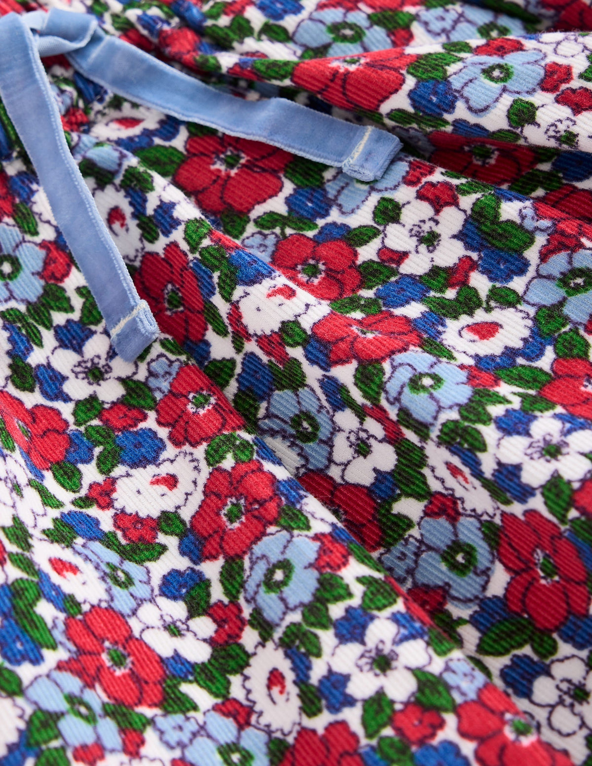 Pull-On Twirly Pleated Skirt-Glacier Blue Winter Floral - Image 3