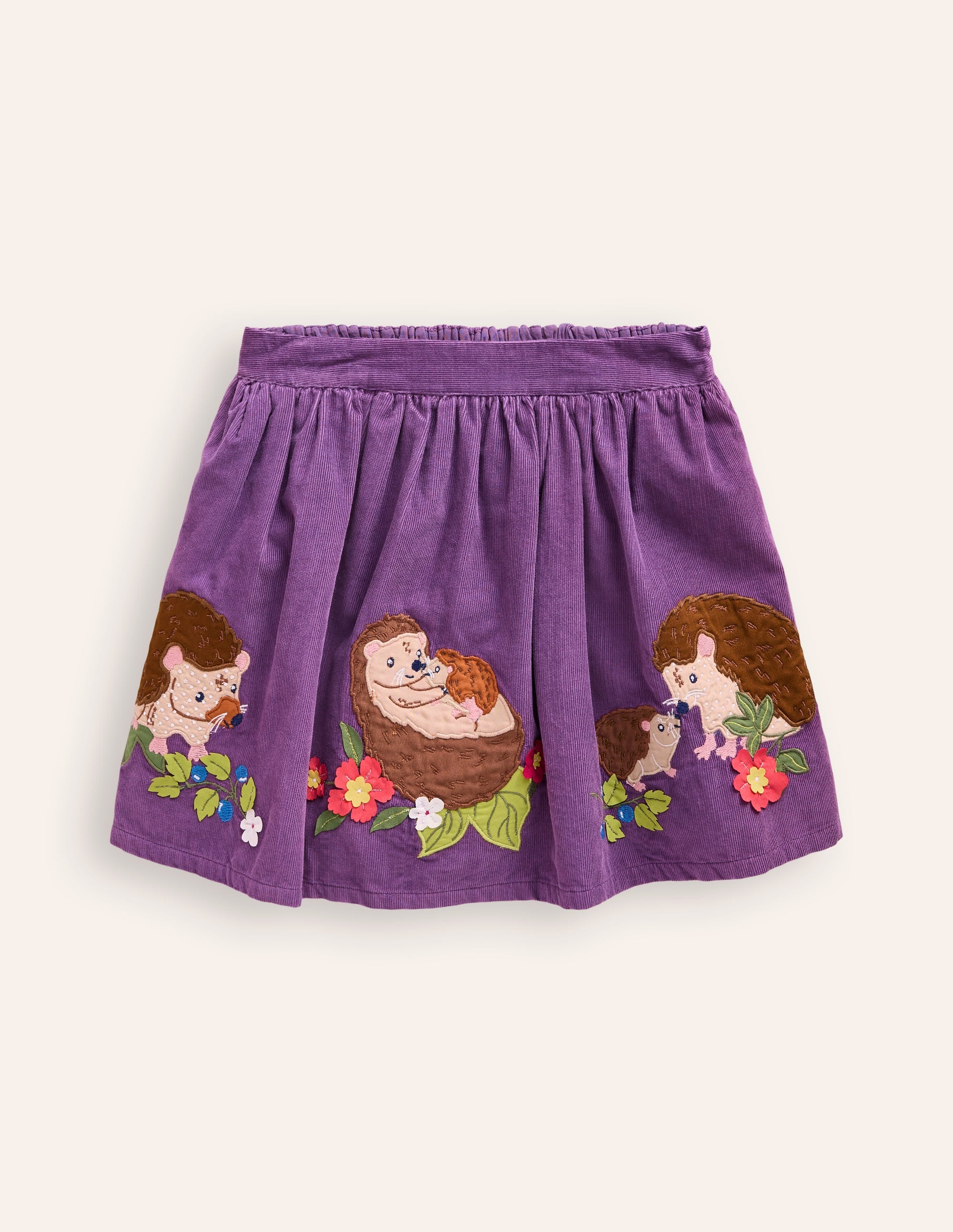 Appliqué Skirt-Mystical Purple Hedgehogs - Image 1