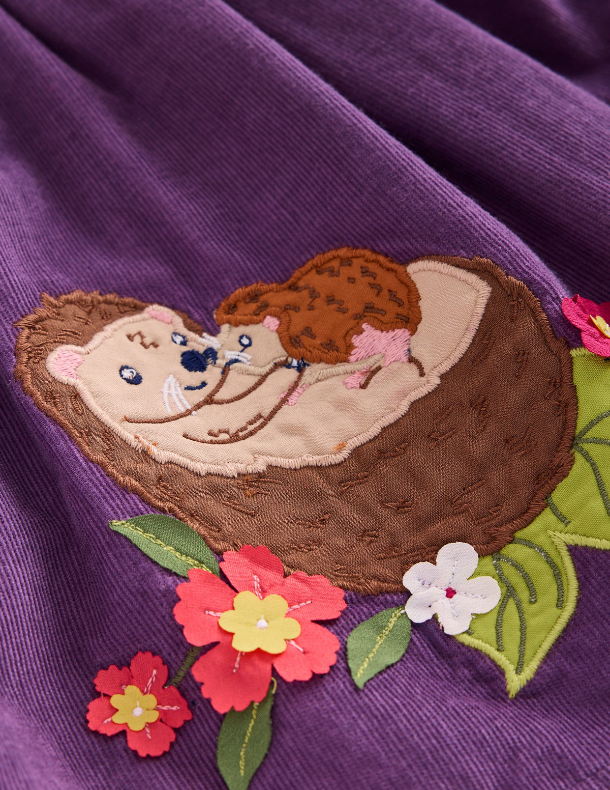 Appliqué Skirt-Mystical Purple Hedgehogs - Image 3