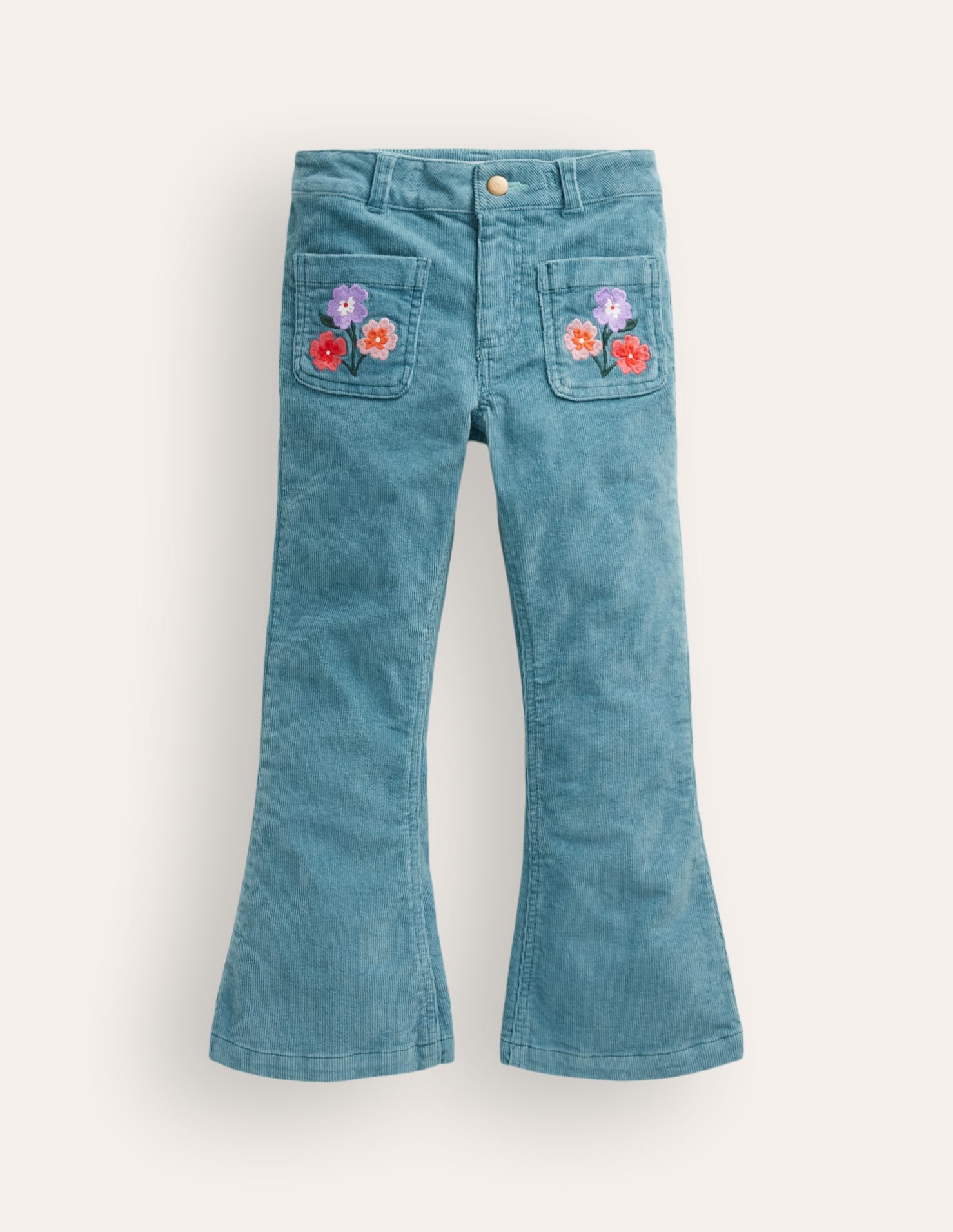 Kick Flare Pants-Larkspur Floral Embroidery - Image 1