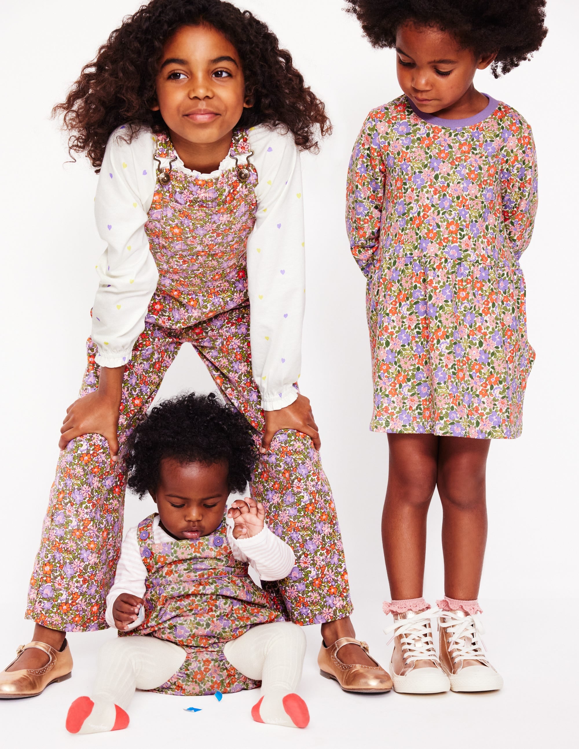 Loopback Sweatshirt Dress-Aster Purple Flowerbed - Image 4