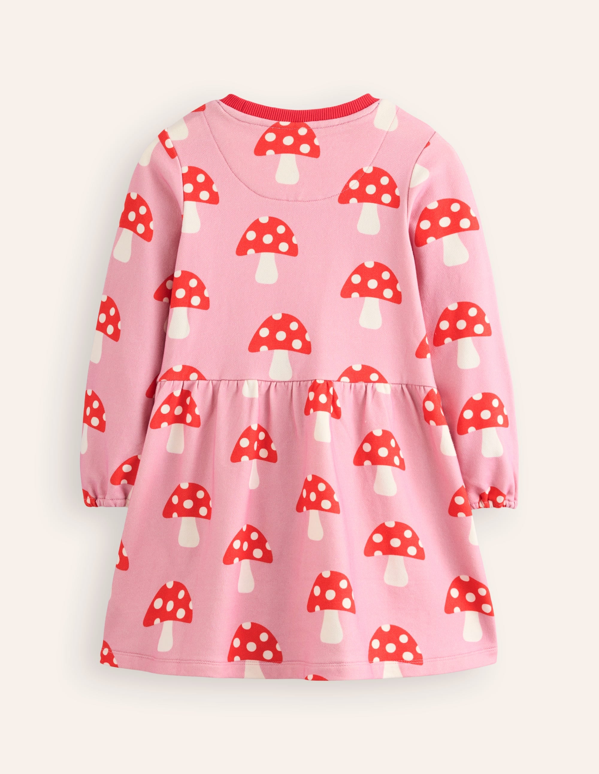 Loopback Sweatshirt Dress-Vintage Pink Toadstools - Image 2