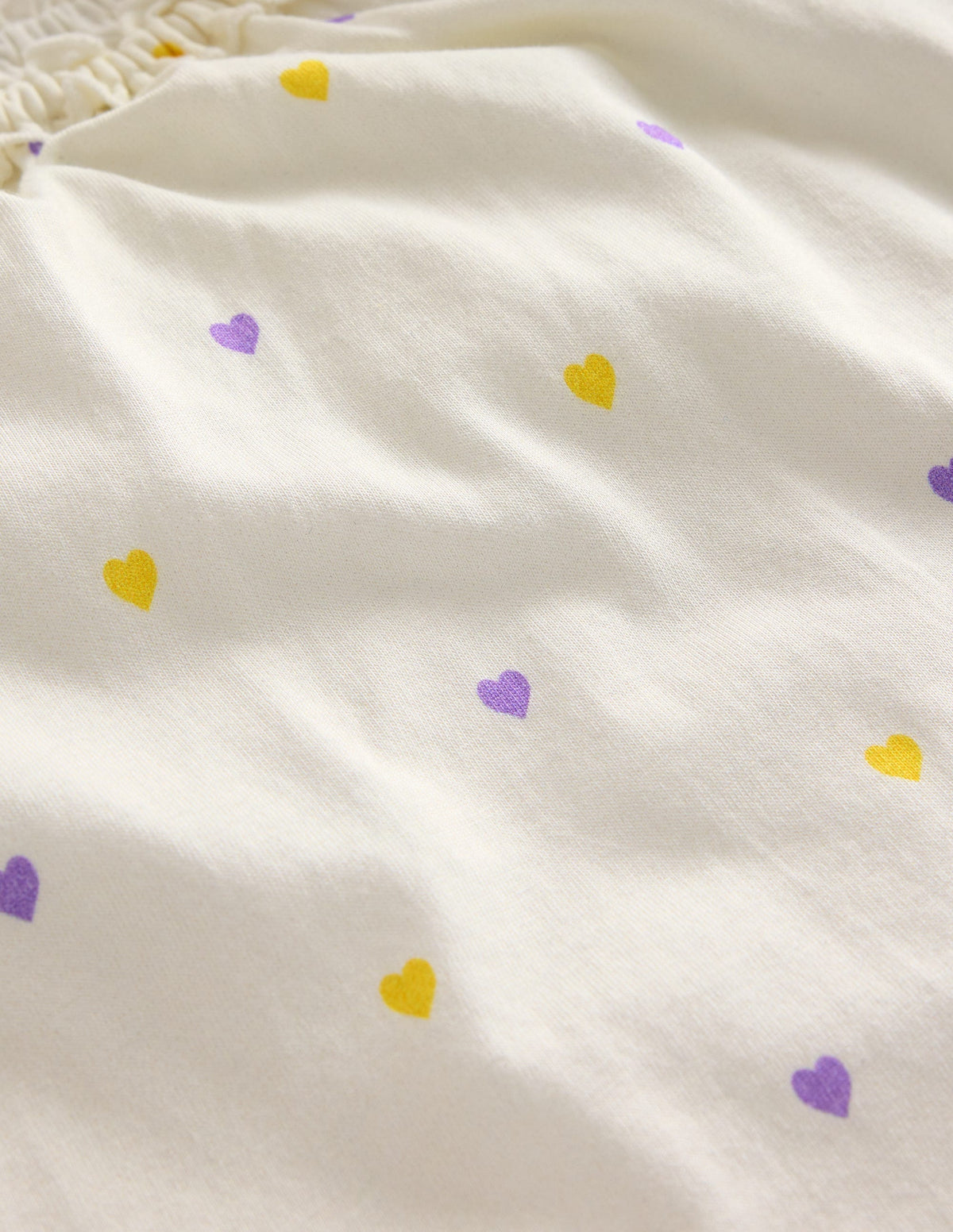 Frill Neck Jersey Blouse-Ivory Little Hearts - Image 3