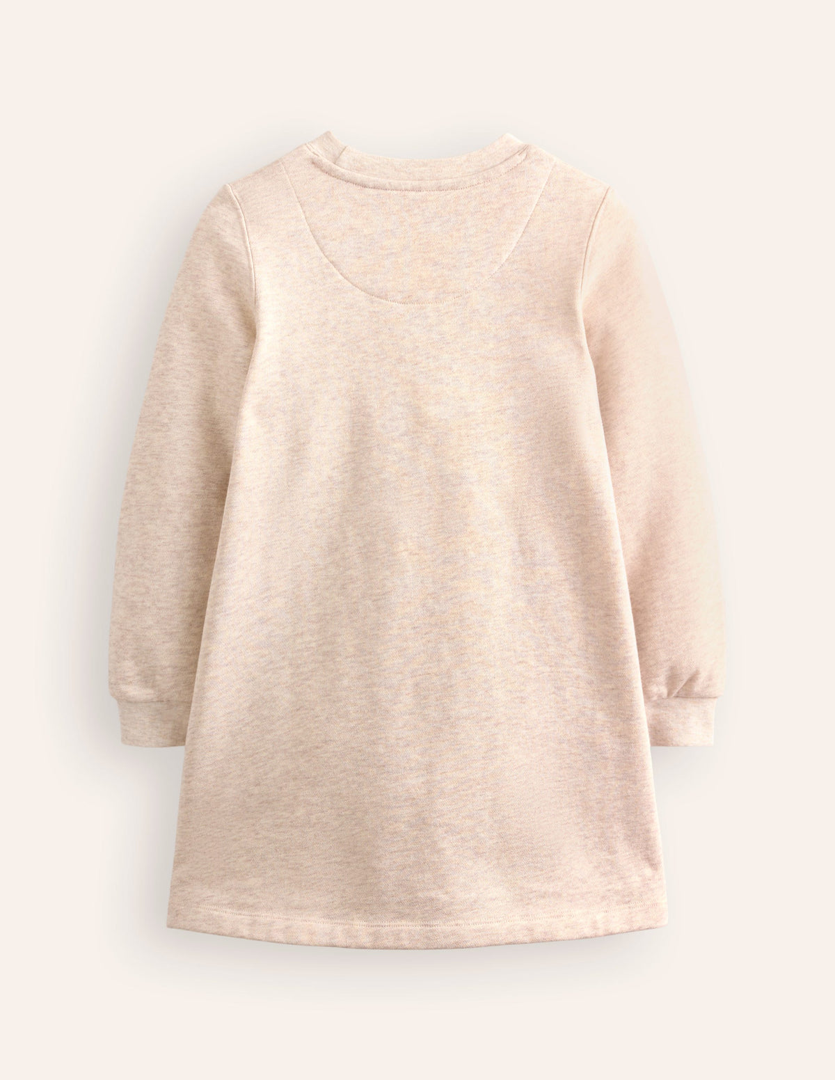 Sweatshirt Appliqué Dress-Oatmeal Marl Heart - Image 2