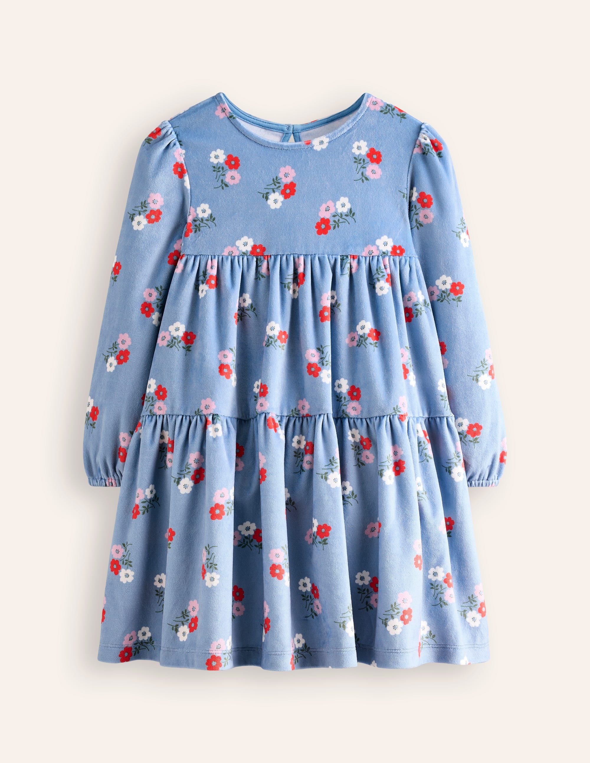 Tiered Velour Dress-Seamist Posy - Image 1