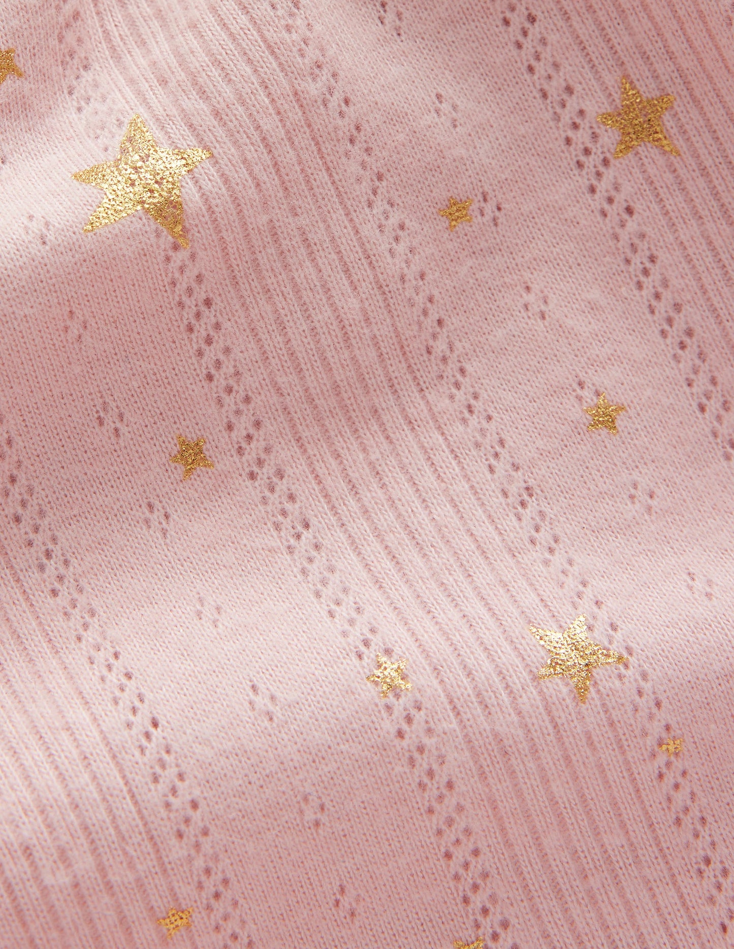 Ruffle Sparkle Pointelle-Chalk Pink Gold Foil Star