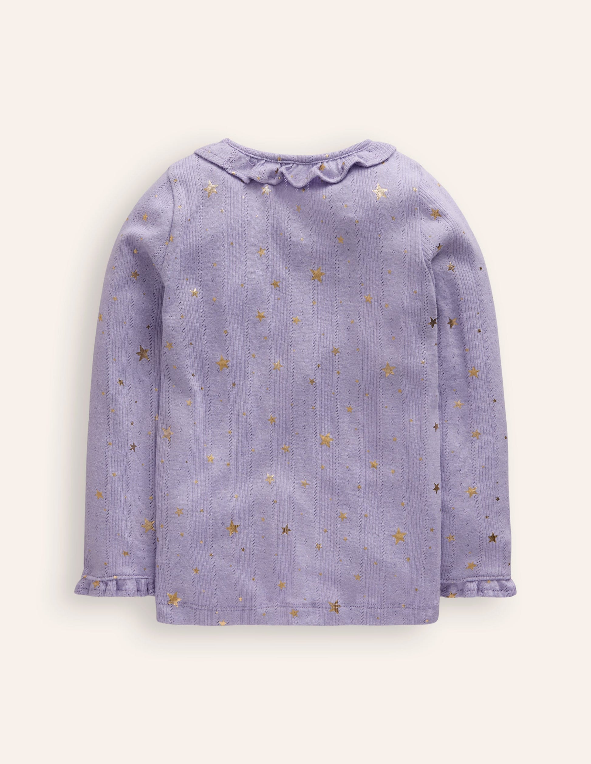 Ruffle Sparkle Pointelle-Misty Lavender Gold Foil Star-2