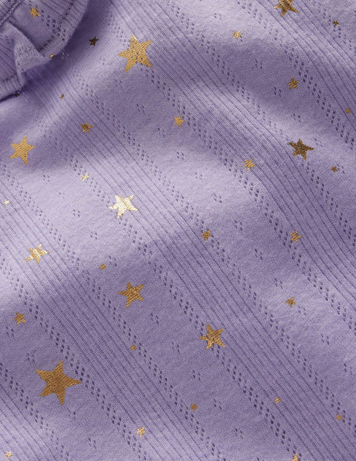 Ruffle Sparkle Pointelle-Misty Lavender Gold Foil Star - Image 3