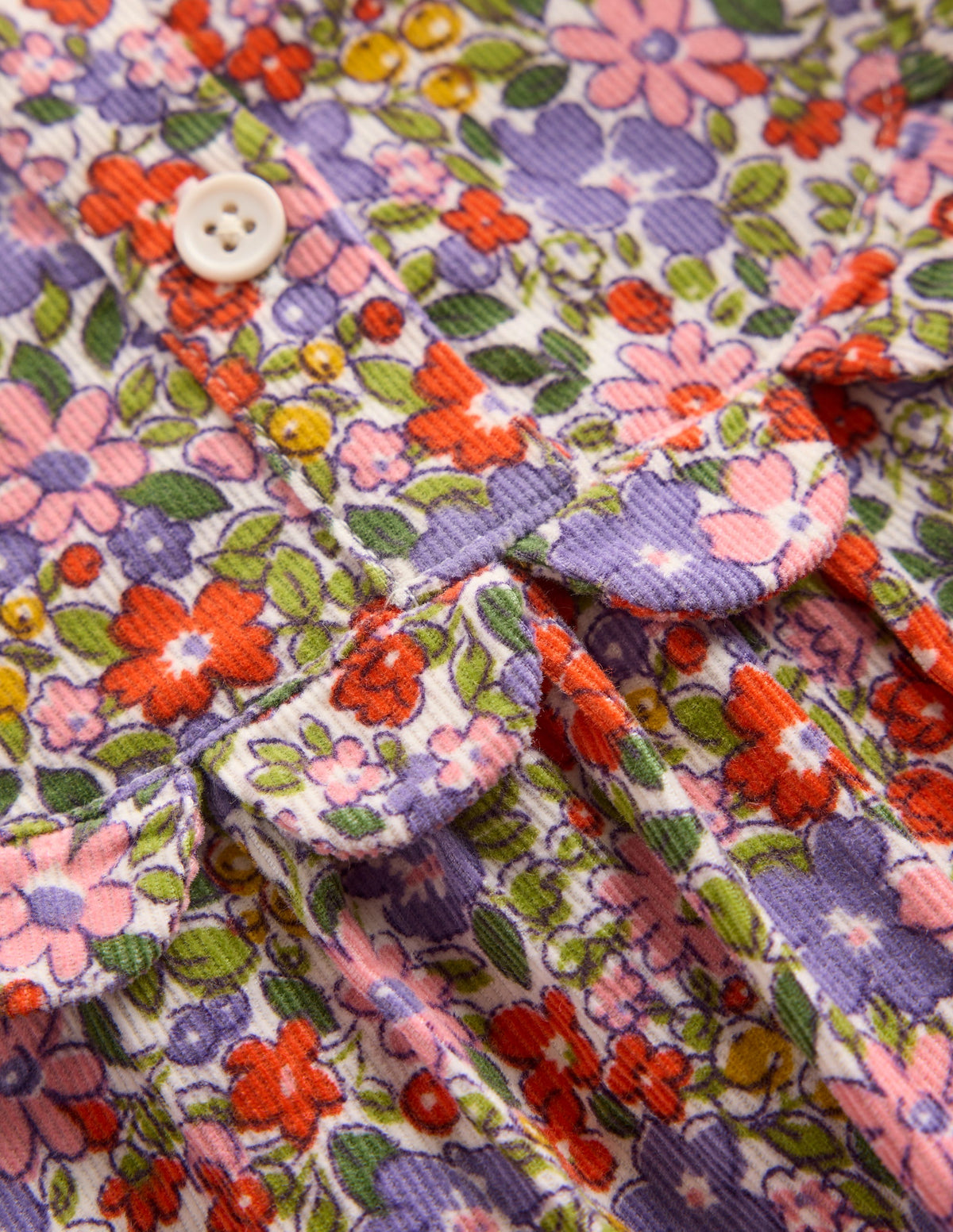 Norah Scallop Cord Dress-Aster Purple Flowerbed - Image 3
