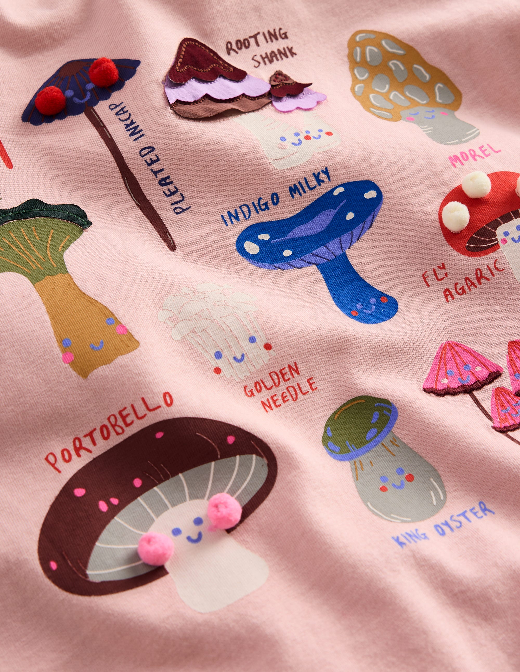 Printed Graphic T-Shirt-Chalk Pink Fungi - Image 3