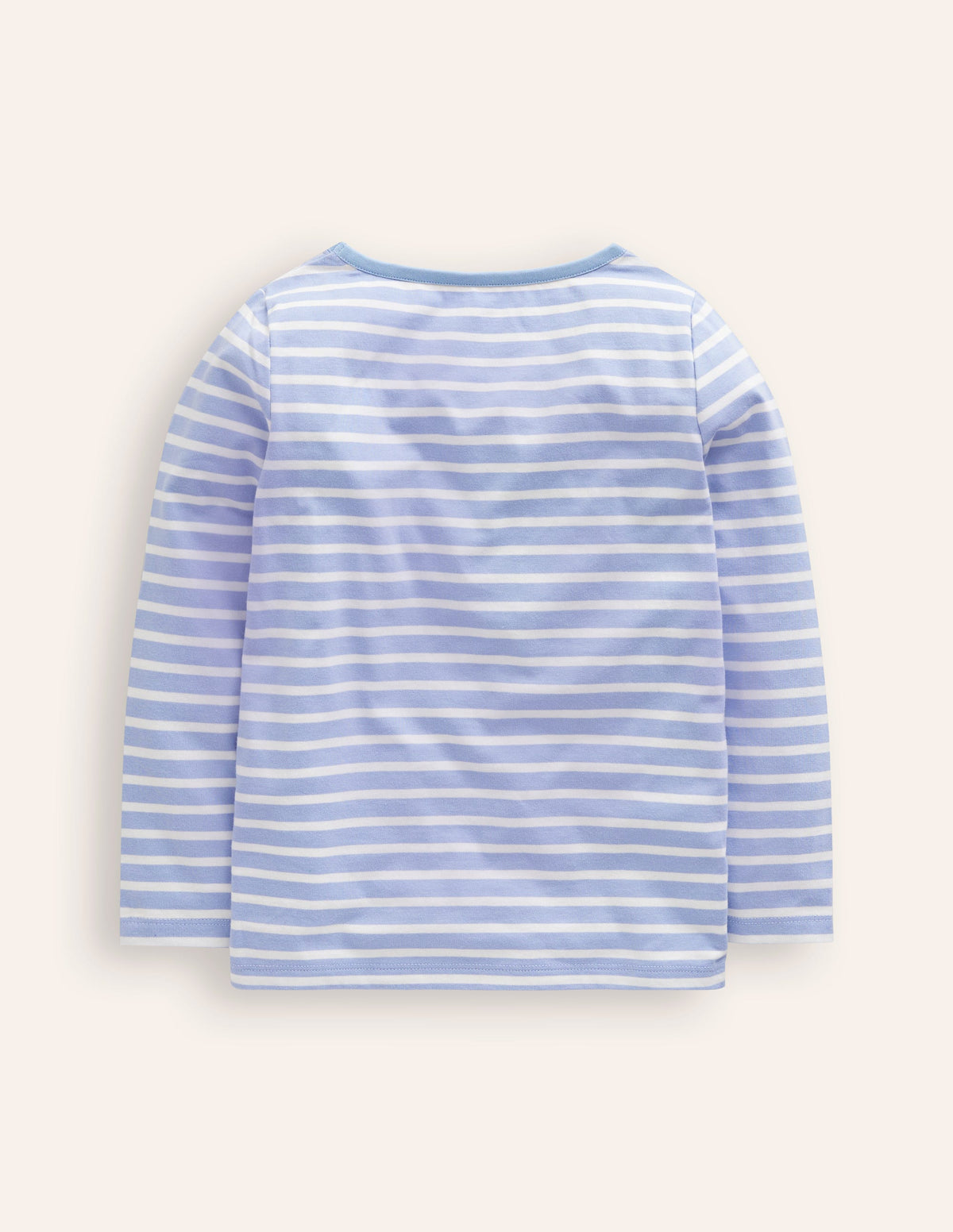 Appliqué Long Sleeve Top-Ivory/ Vintage Blue Festive - Image 2