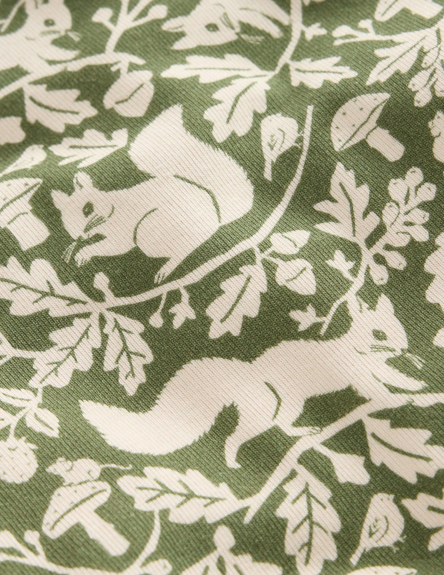 Super Soft Roll Neck Top-Safari Green Woodland Squirrel