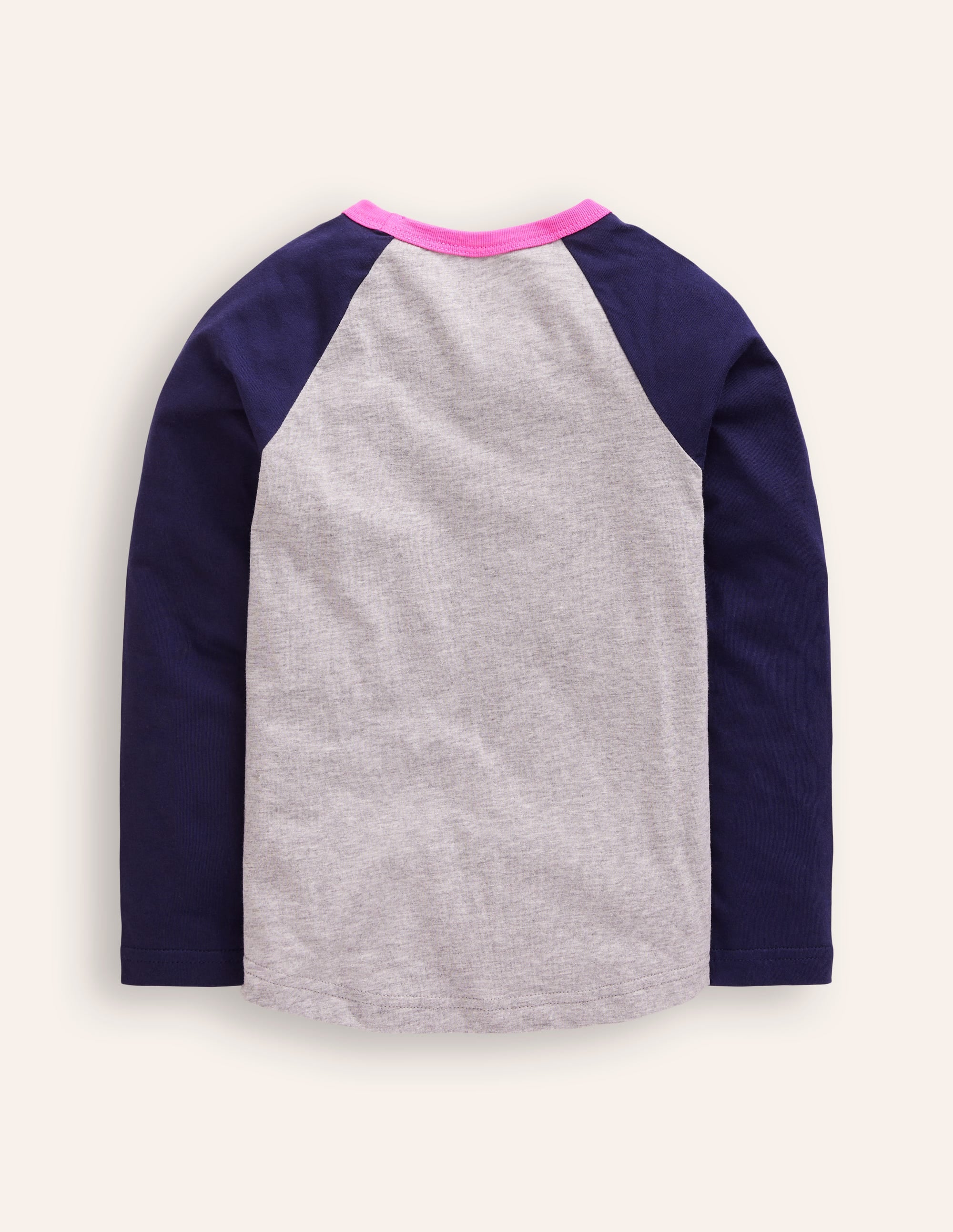 Colourblock Raglan T-shirt-College Navy/Grey Marl Stars - Image 2