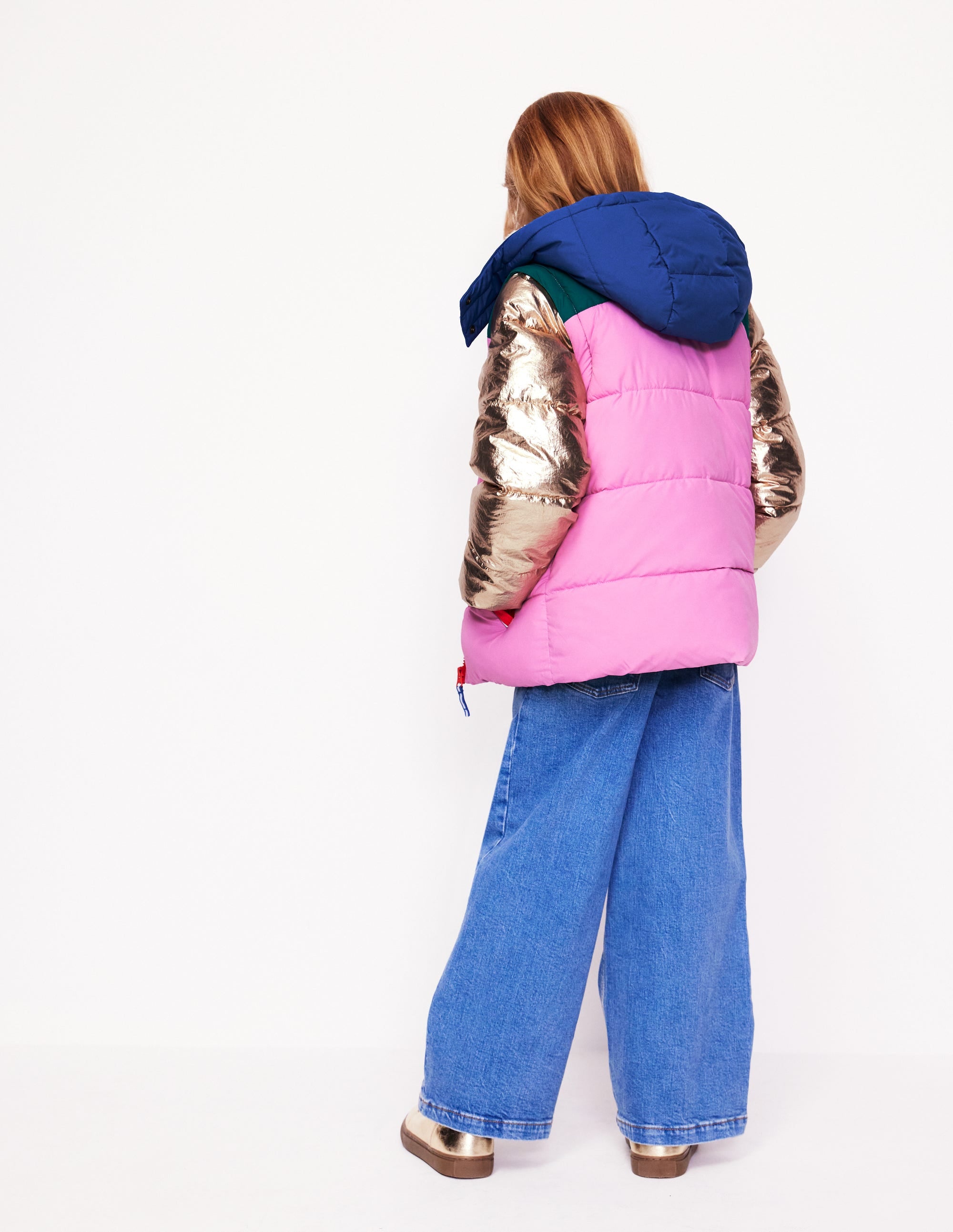 2-in-1 Padded Coat-Multi Metallic Colourblock - Image 2