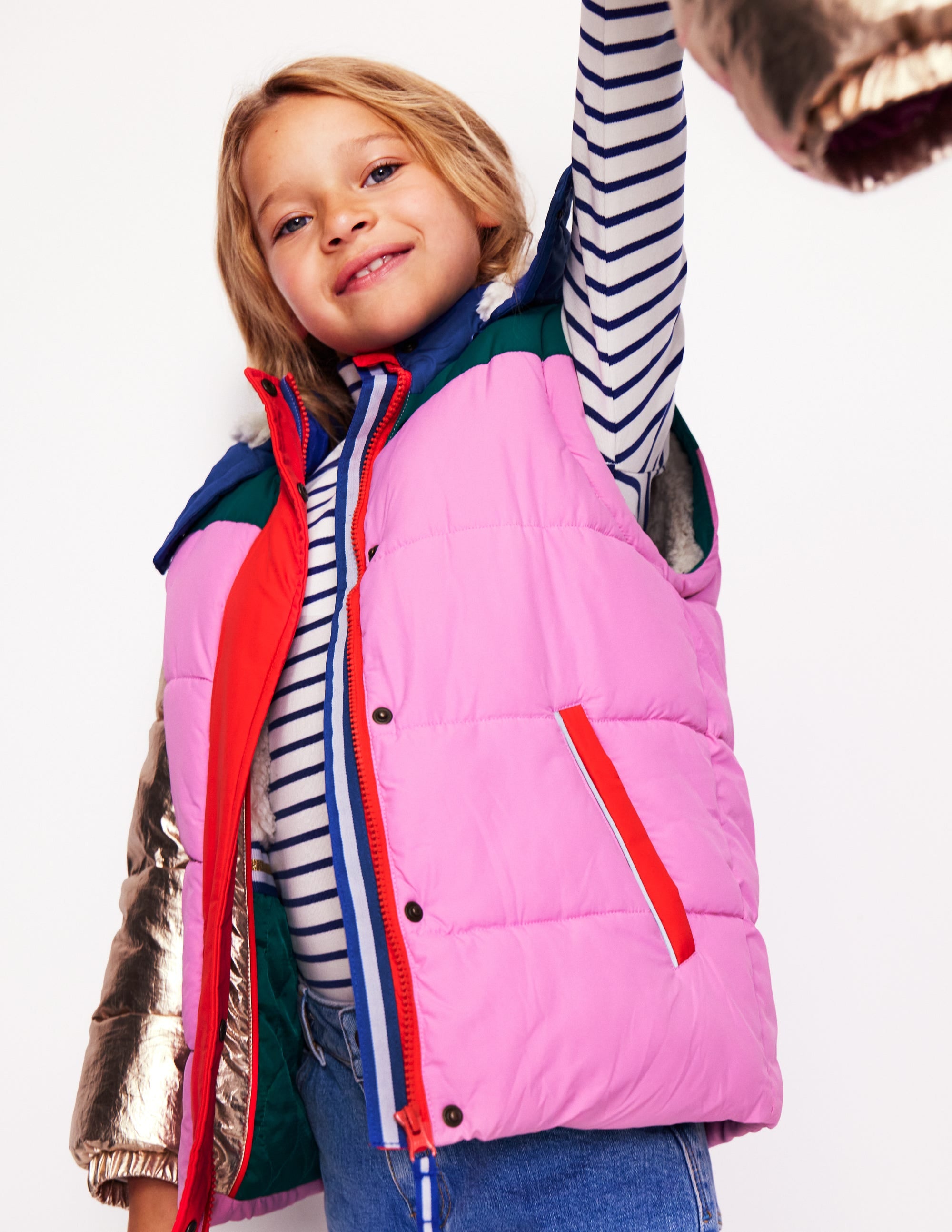2-in-1 Padded Coat-Multi Metallic Colourblock - Image 5