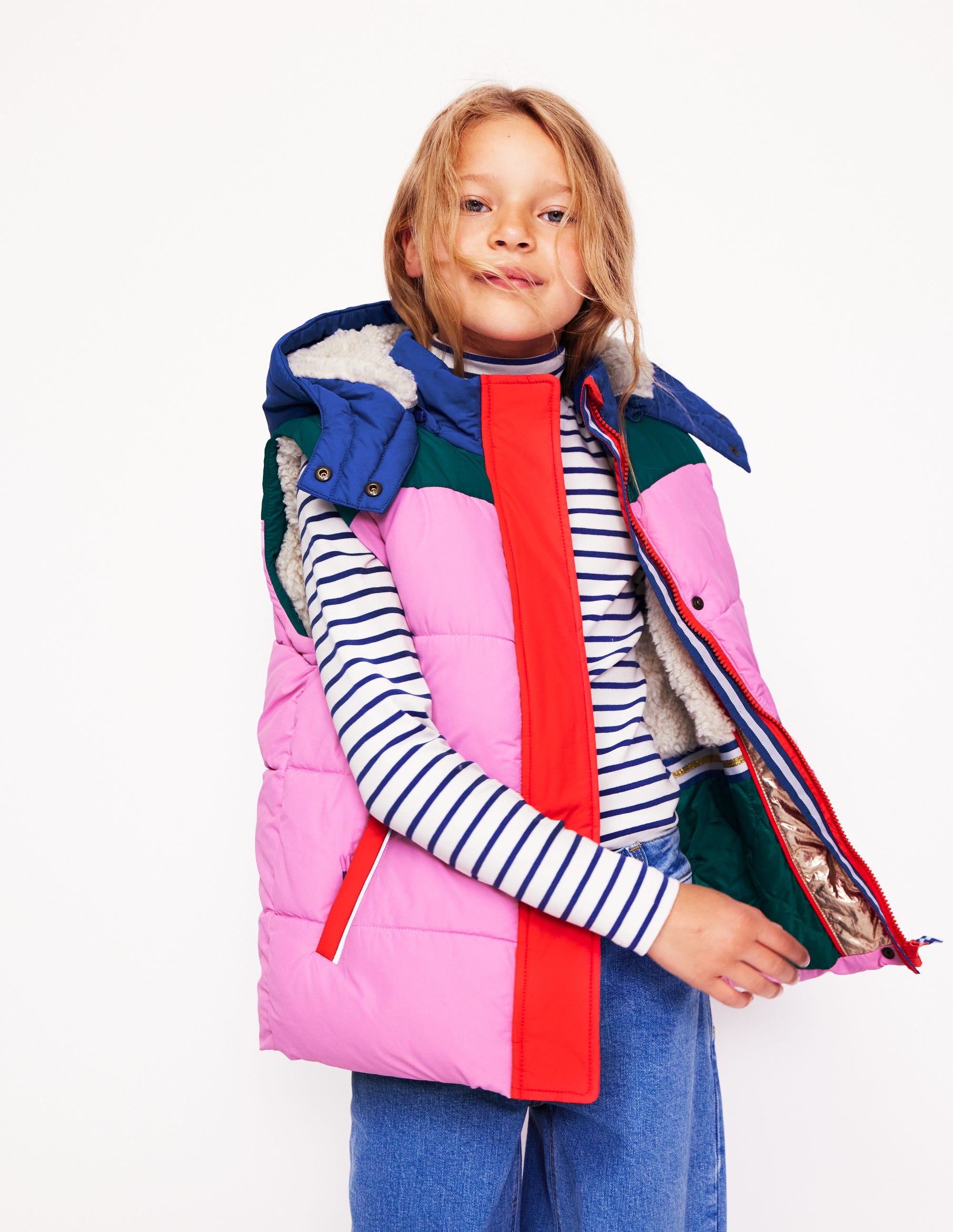 2-in-1 Padded Coat-Multi Metallic Colourblock - Image 6